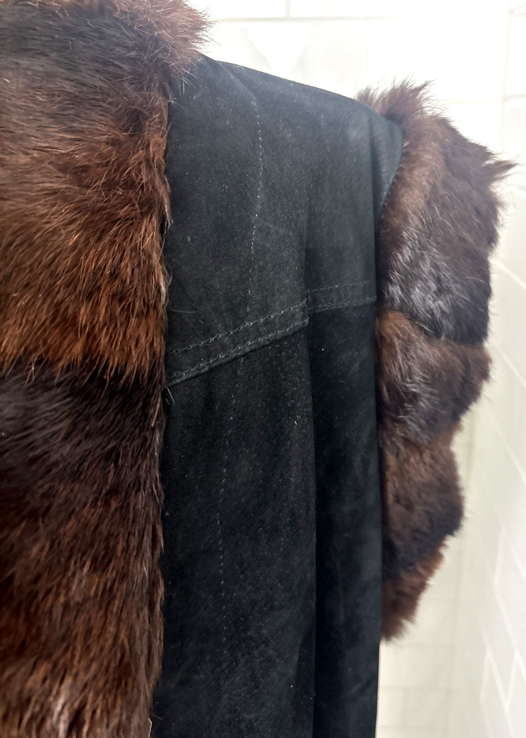 Vintage Women’s XL Real Fox Fur Genuine Suede Leather Reversible Vest
