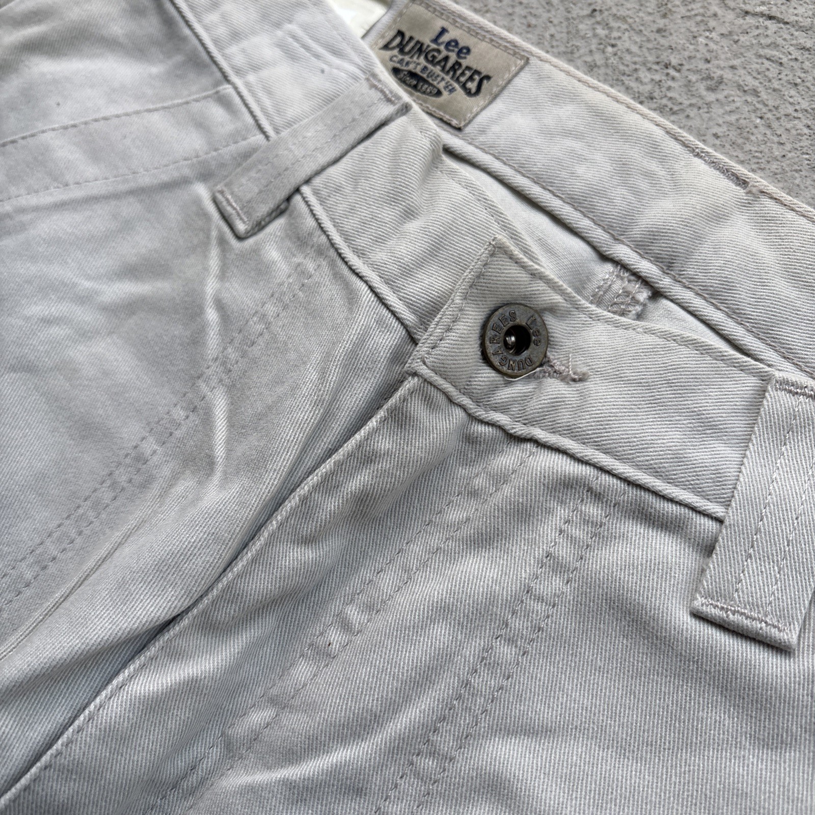 Deadstock VINTAGE 90s Lee Dungaree Chico Fatigue Military Pants 7 Khaki Baggy