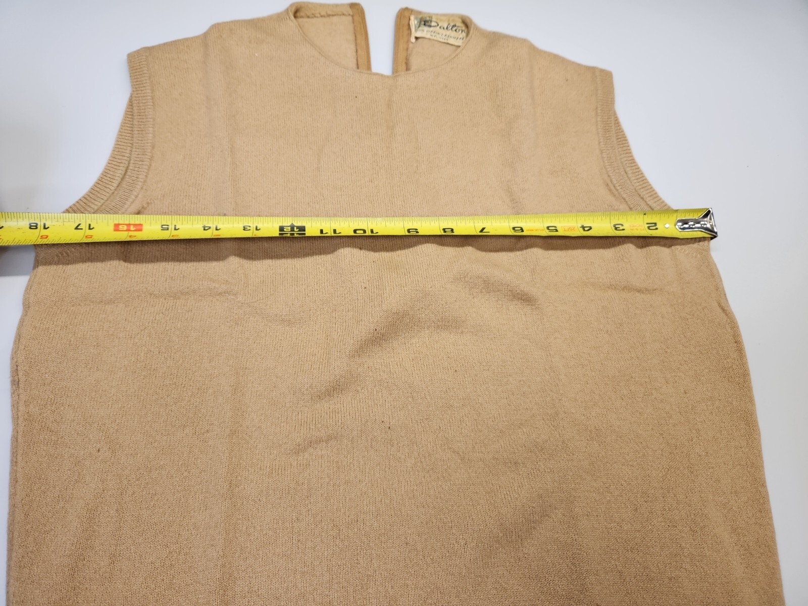 Dalton 50s 100% Virgin Cashmere Beige Sweater Vest WPL 11765