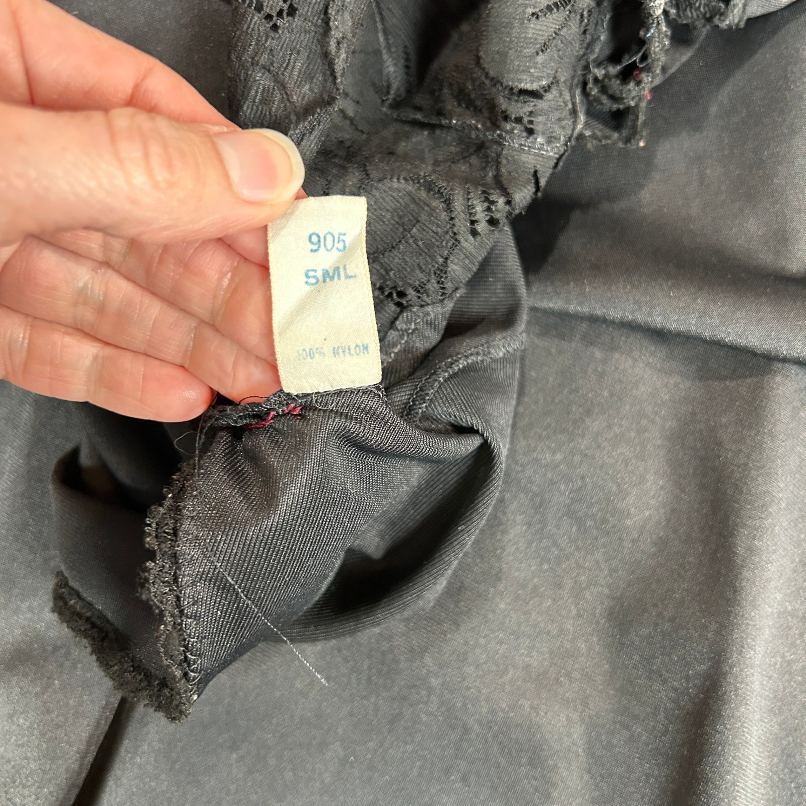 Vintage Glydons Hollywood Black Lace Halter Maxi Nightgown Lingerie Dress Small