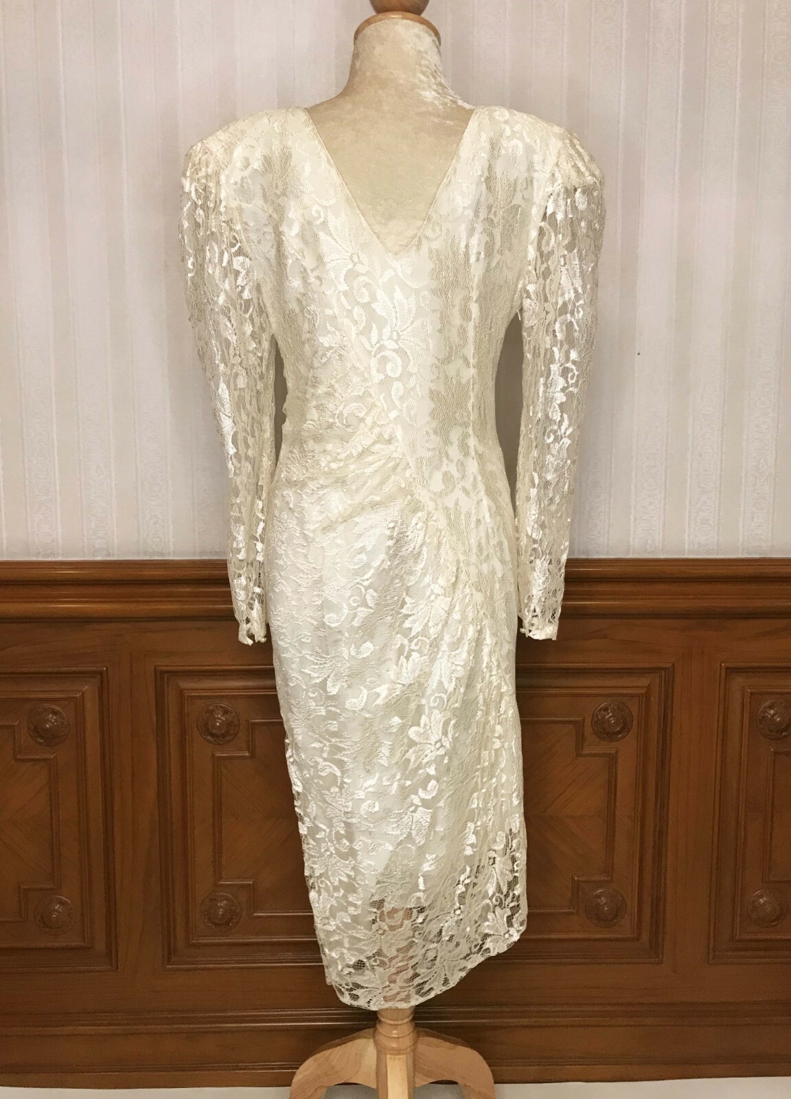 Vintage A La Carte California Lace Formal Party Dress Gown Ivory Sz 11/12 USA