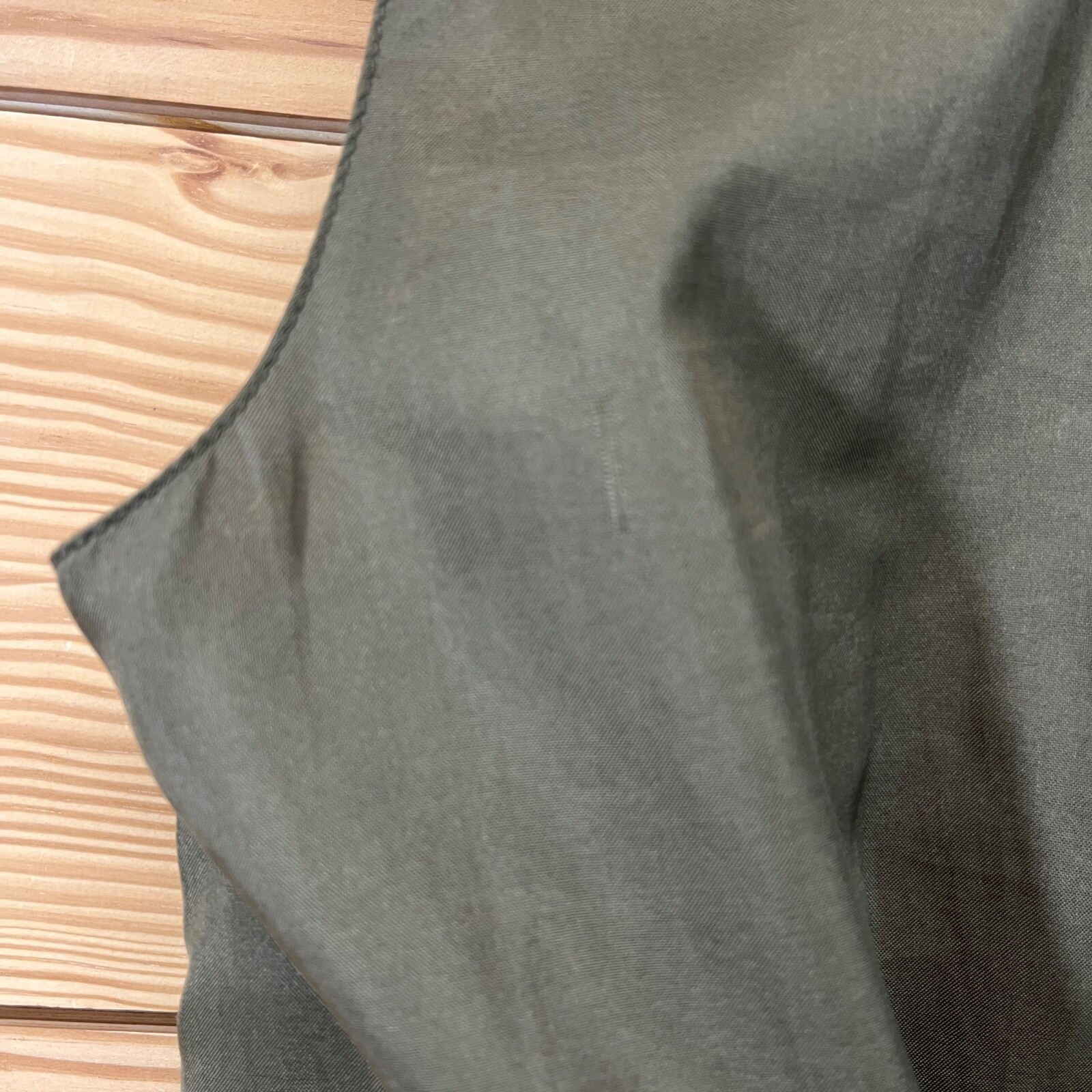 Vtg Van Heusen For Her Genuine Leather Vest Small Green Button Up Suede B97