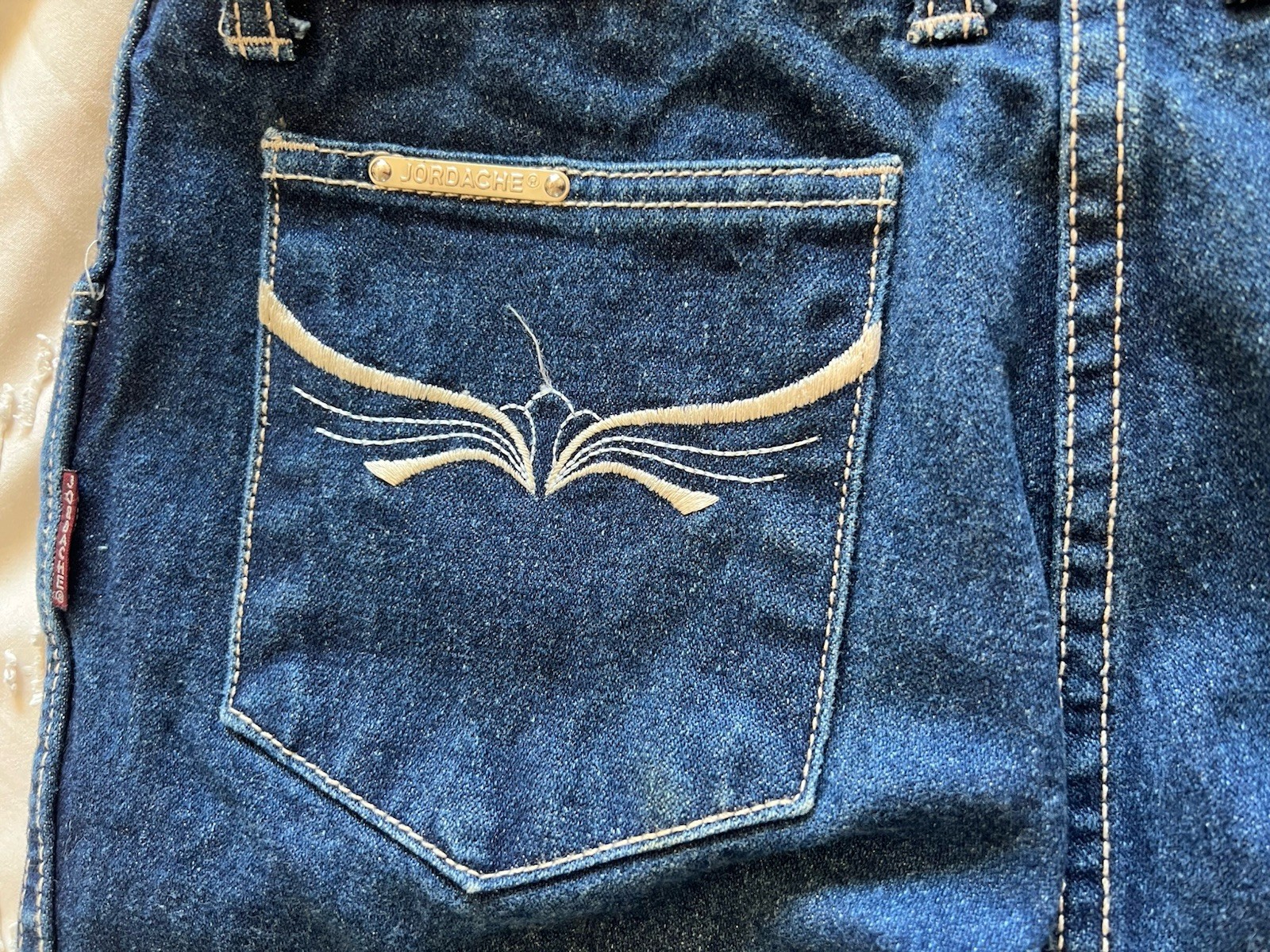 VINTAGE JORDACHE JEANS DARK BLUE SIZE 28 Waist 36 Hip Horse Head Logo 1980’s