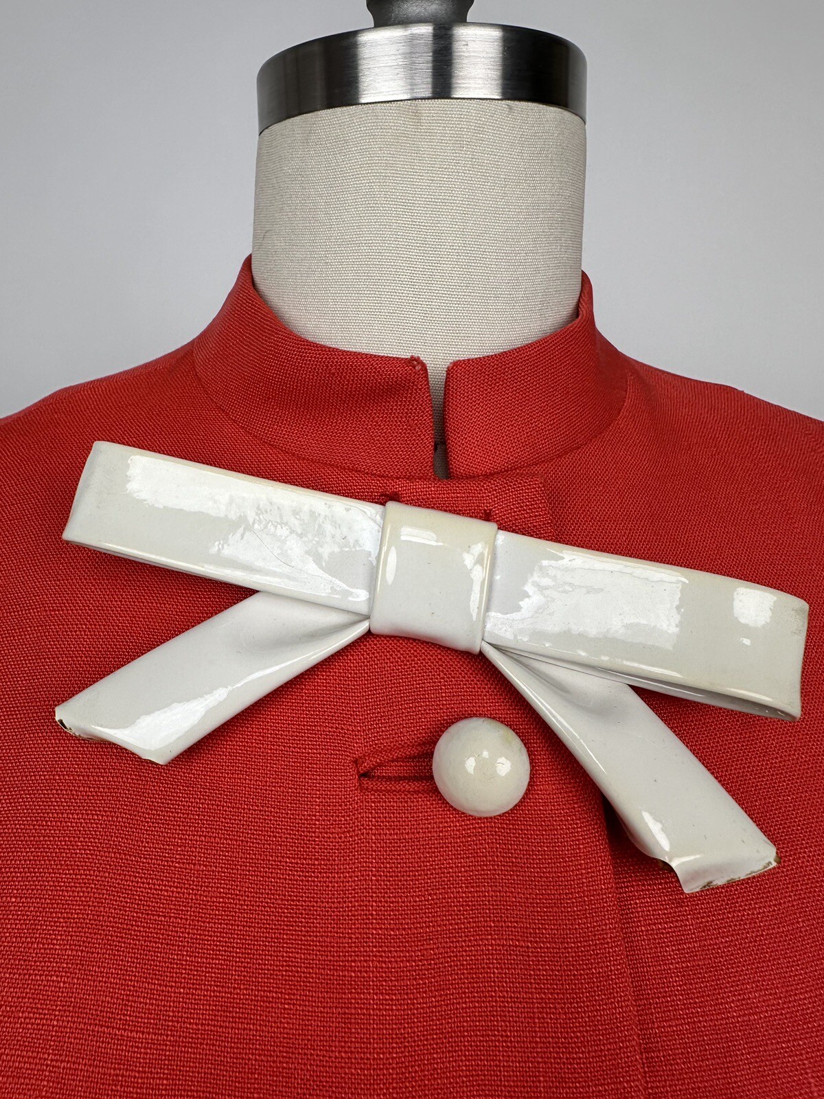 Vintage 1960s Geoffrey Beene orange Red Linen Dress Mod GoGo As Is 60s Designer
