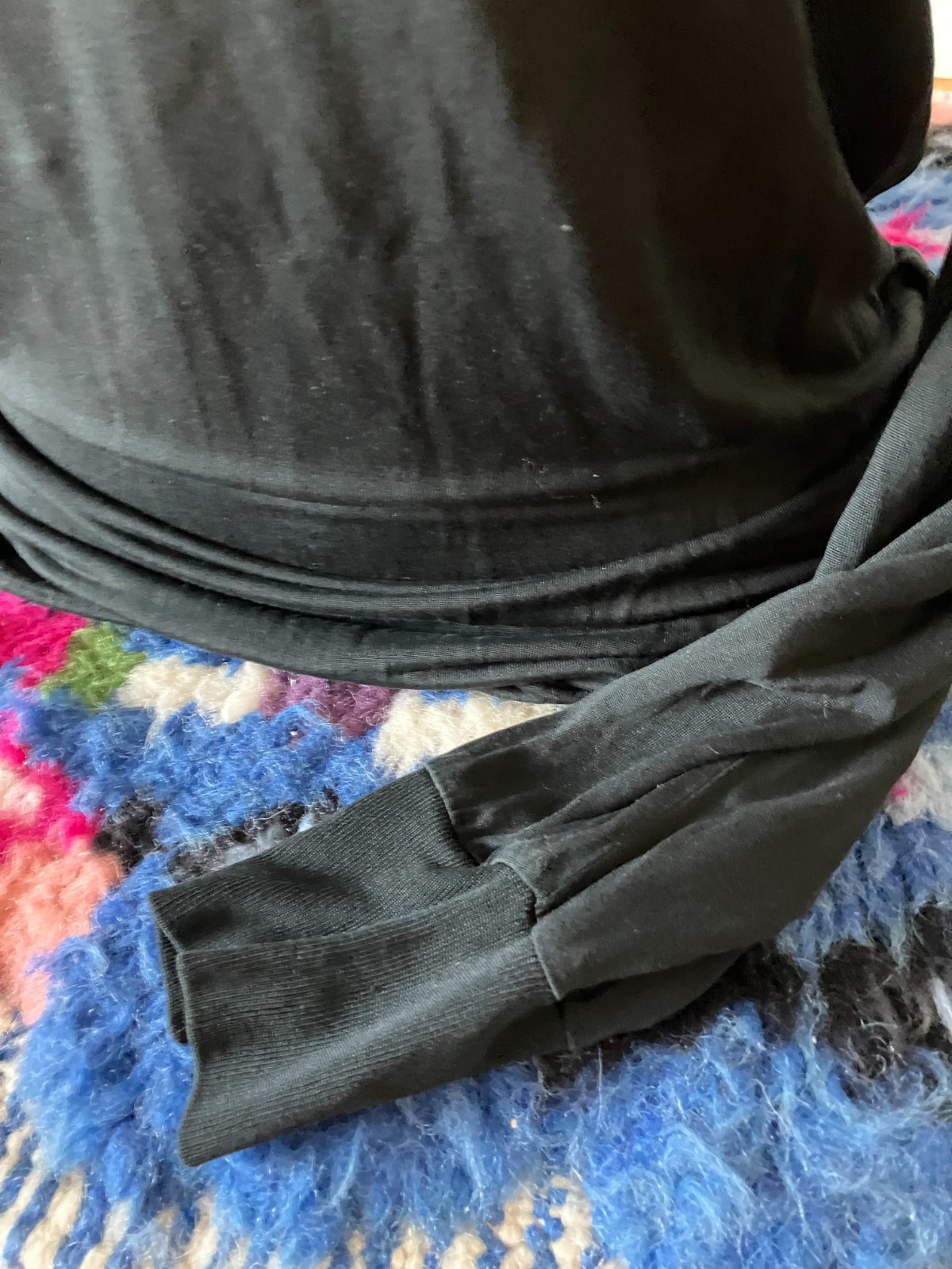 Vintage Lands’ End Silk Base Layer Shirt Women’s M Black Turtleneck Lightweight