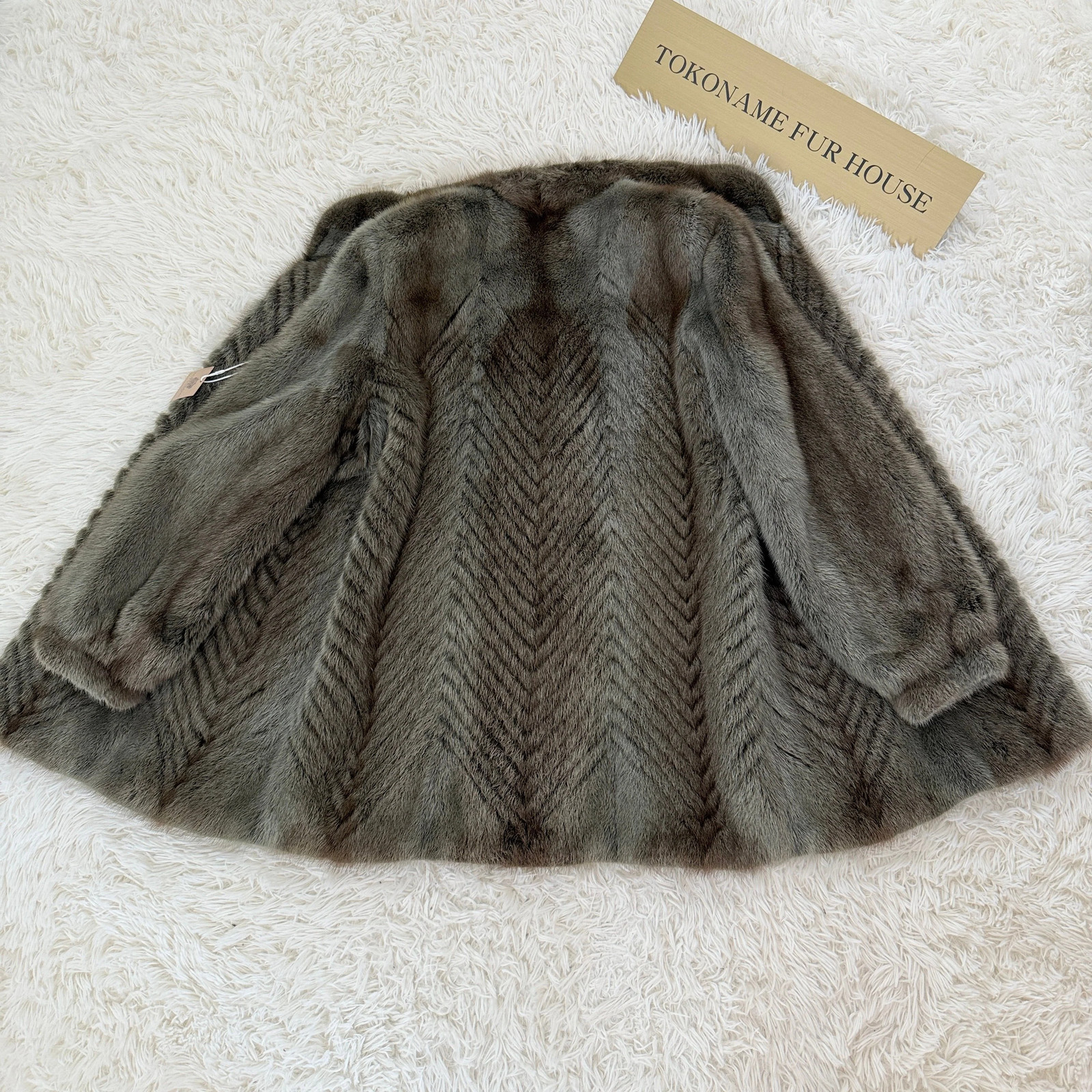 Mink Ash Green Dyed Coat Vintage Fur Japan