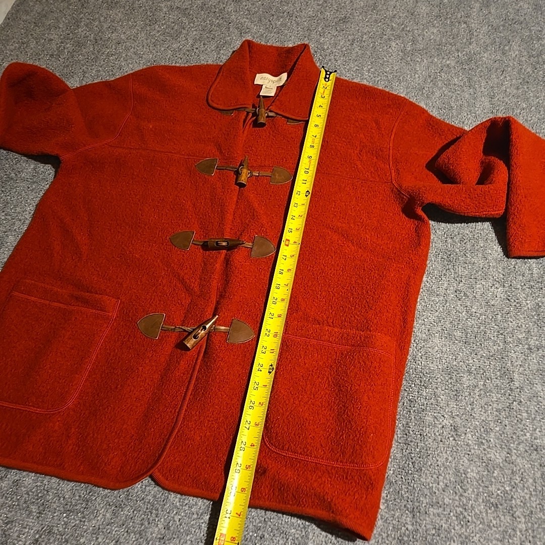 Vintage Easy Spirit 100%Wool Jacket Womens 3 Red Wood Toggle Loop Closures