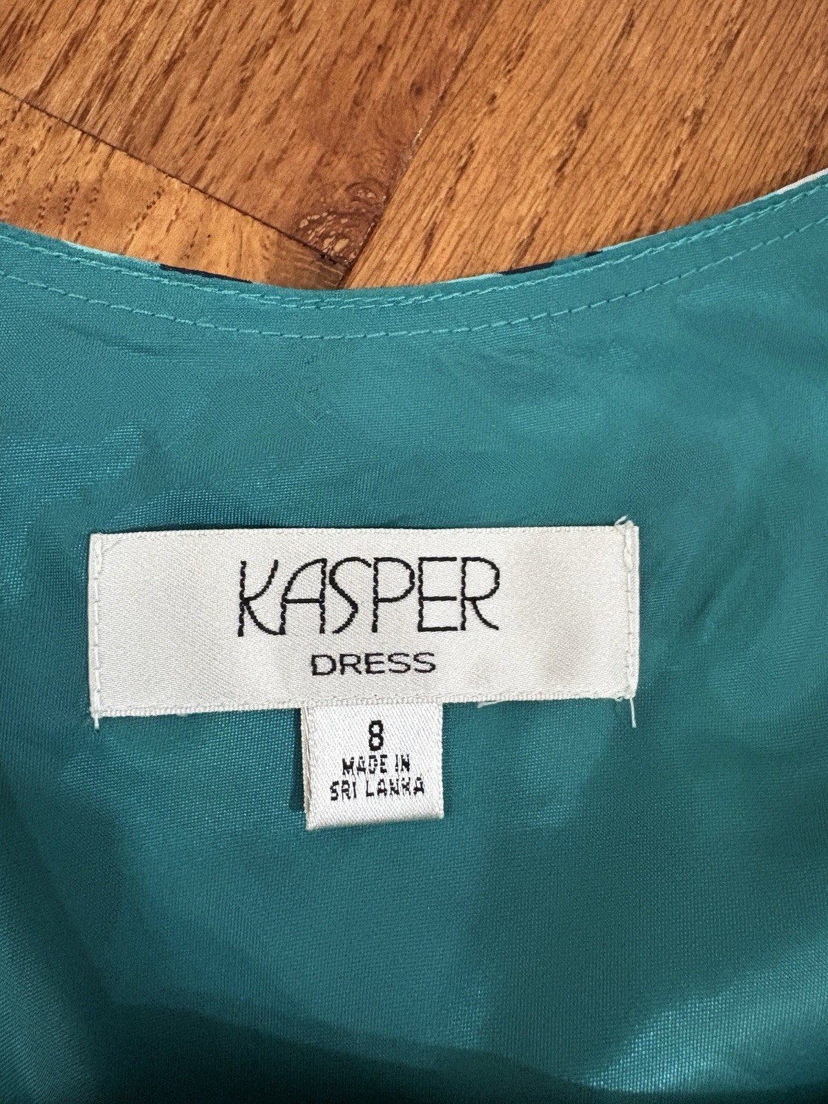 Vtg 90s Y2K Kasper Teal Chiffon Abstract Maxi Dress Drop Waist Tired Skirt Sz 8