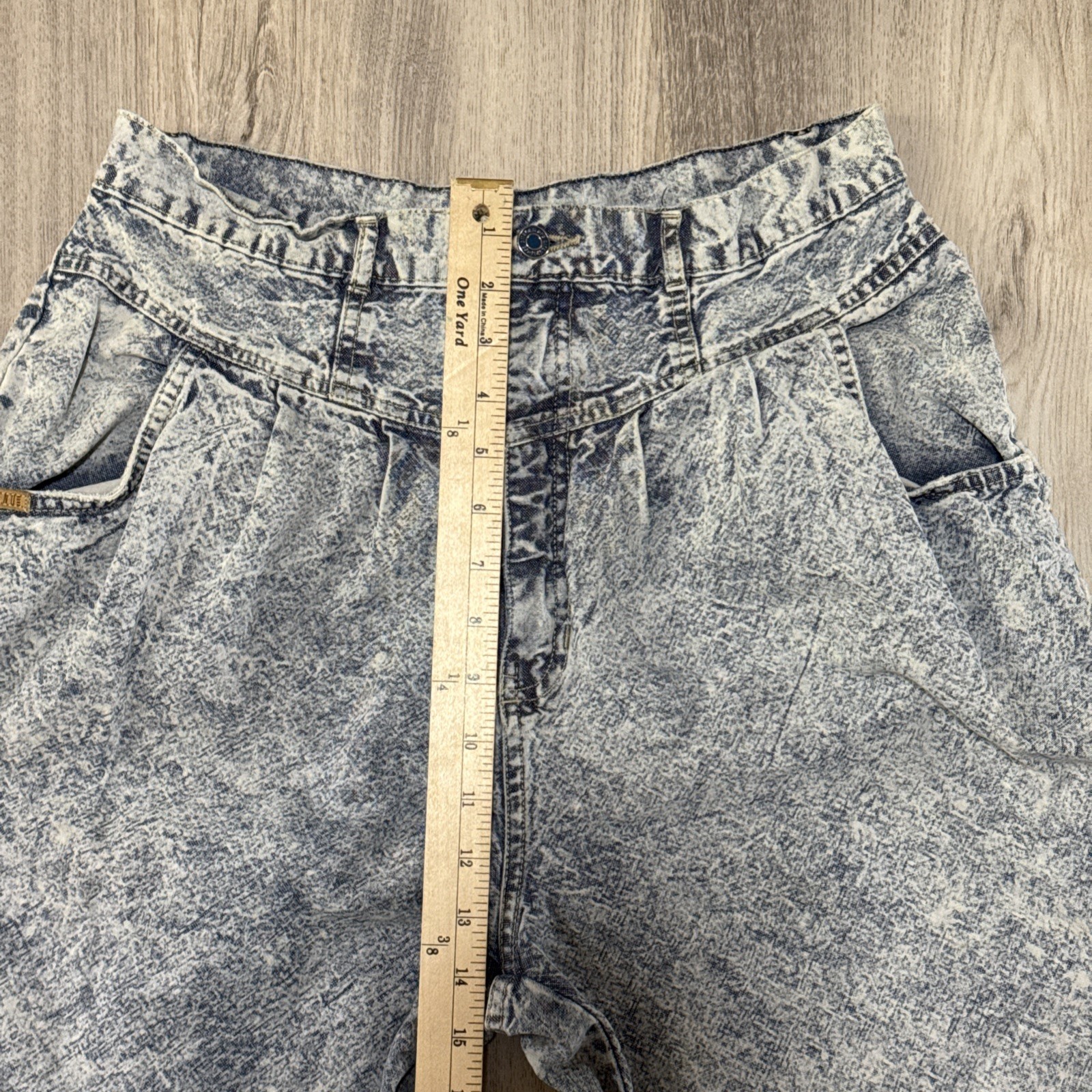 PS Gitano High Waist Pleated Tapered Mom Jeans Sz 16 Long Acid Wash 80s Vintage