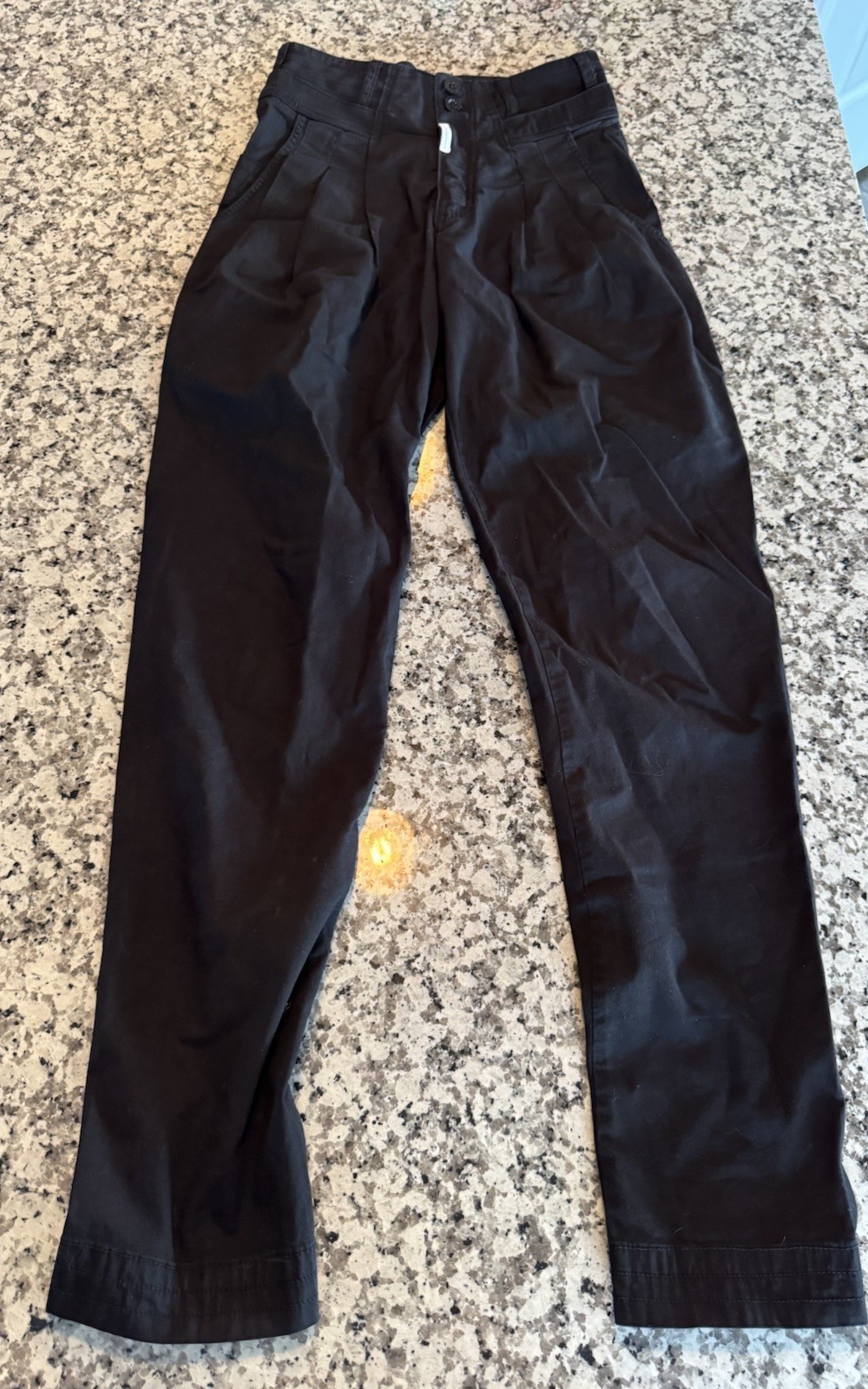 Vintage Z Cavaricci Black Pleated Pants High Rise 100% Cotton USA Size 25