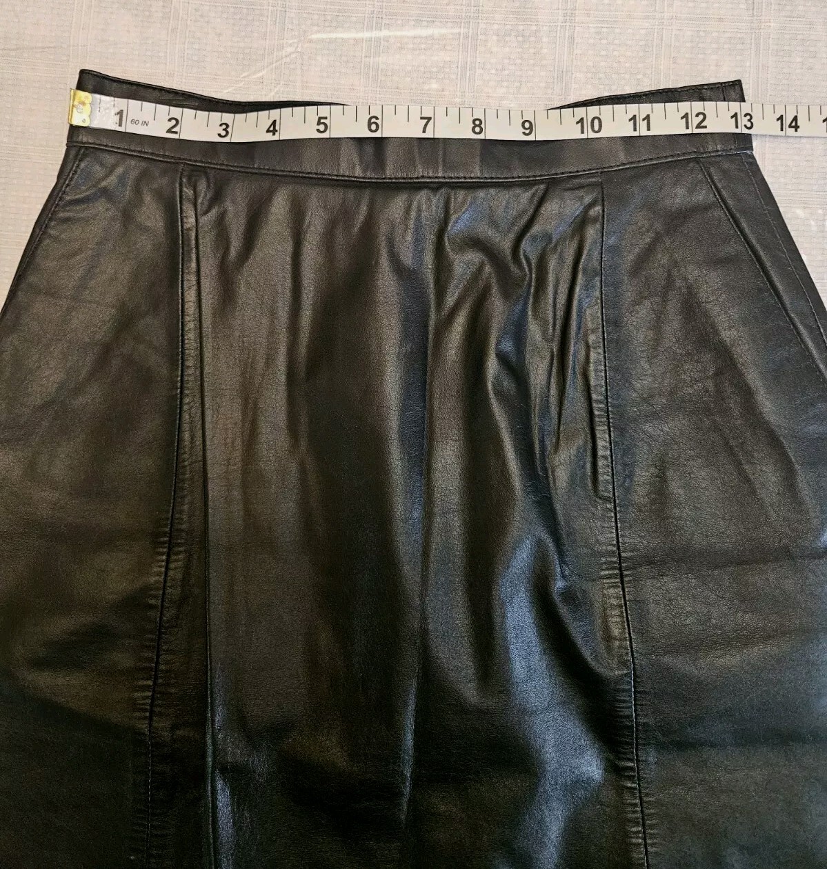 Vintage Wilsons Y2K Black Leather Pencil Slit Skirt (10) Punk Rock Grunge, Biker