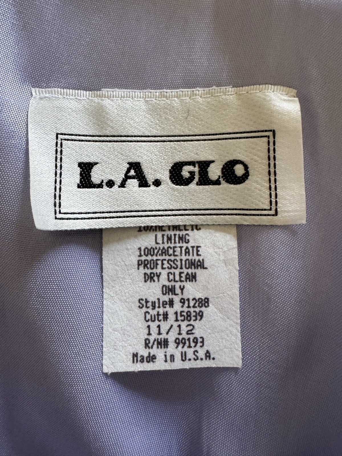 Vintage L.A. Glo Sz 11/12 Prom Dress Blue Lavender Daisies Ball Gown USA Made