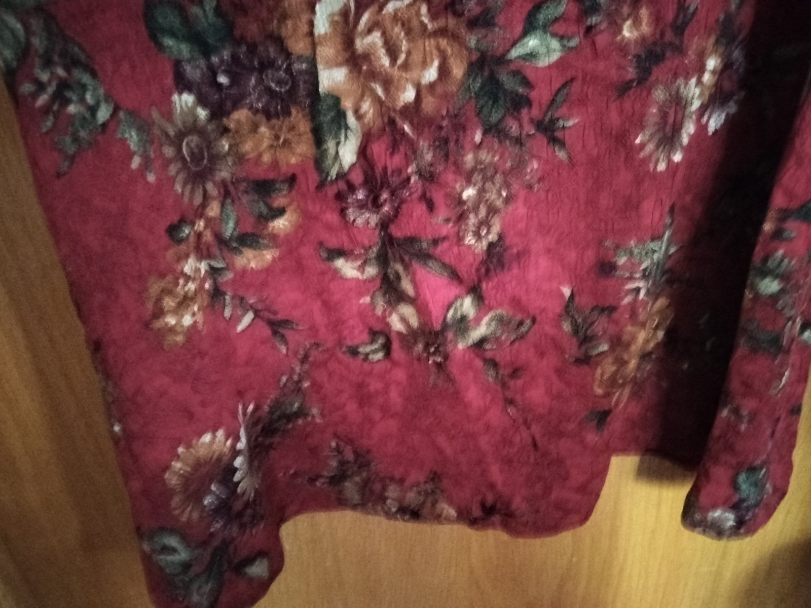 Dressbarn Midi Dress Vintage Dark Red Multicolor Floral Textured Size L
