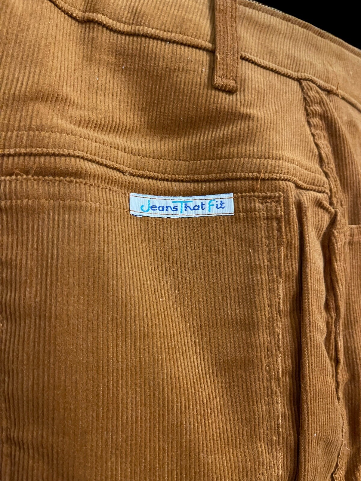 VTG 70s Sears Jeans That Fit Womens Sz 14 Corduroy Pants High Waist Straight Leg