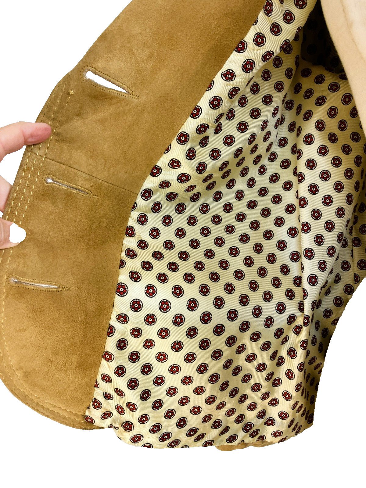 Designer 60’s Women’s Classic Calfskin Suede Lined Leather Trim Blazer Jacket M
