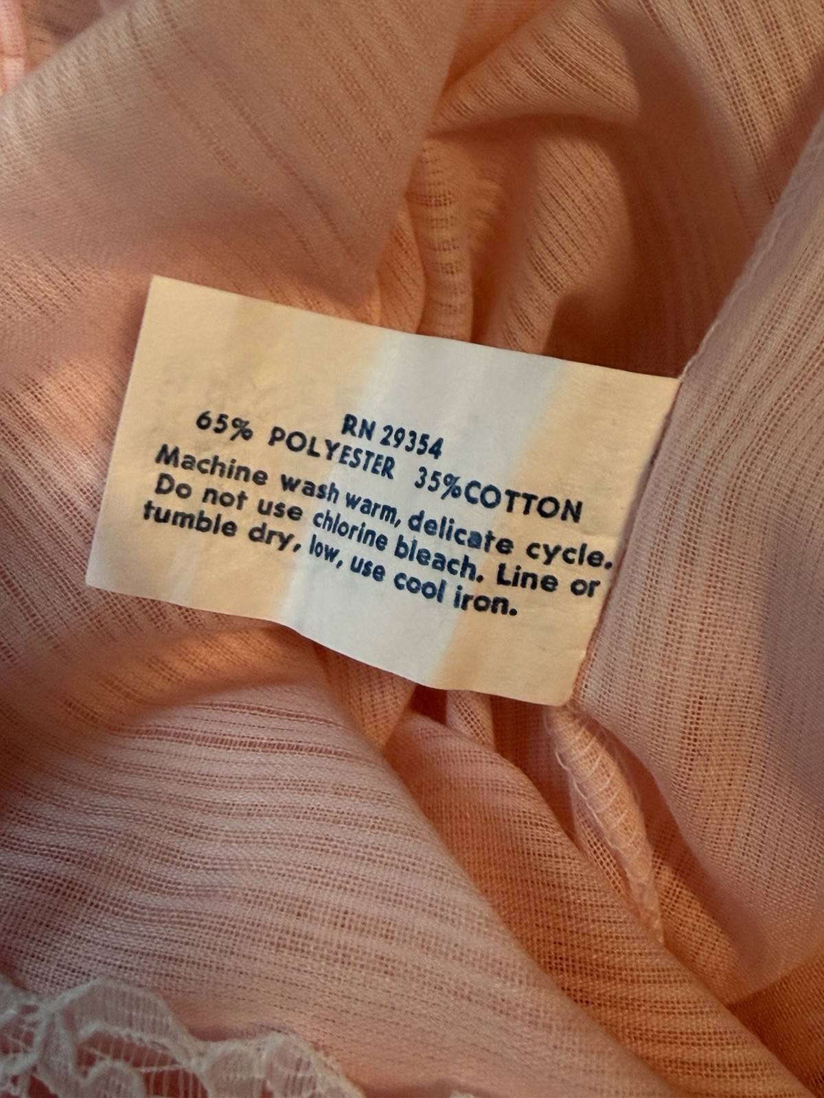 Vintage 80s Glencraft Pink Nightgown sz M V-Neck Sleeveless Lace Trim ILGWU USA