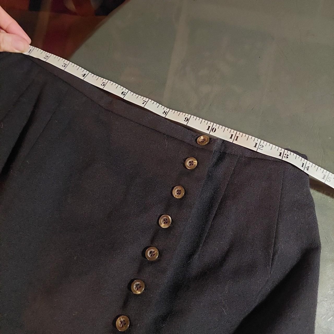 Harve Benard Vintage 90s Black Wool Maxi Skirt Button Detail Size 10