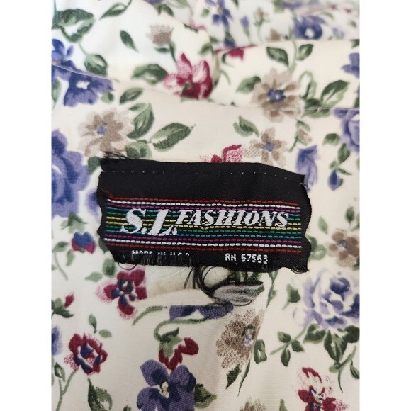 90s White and Purple Rose Print Romper