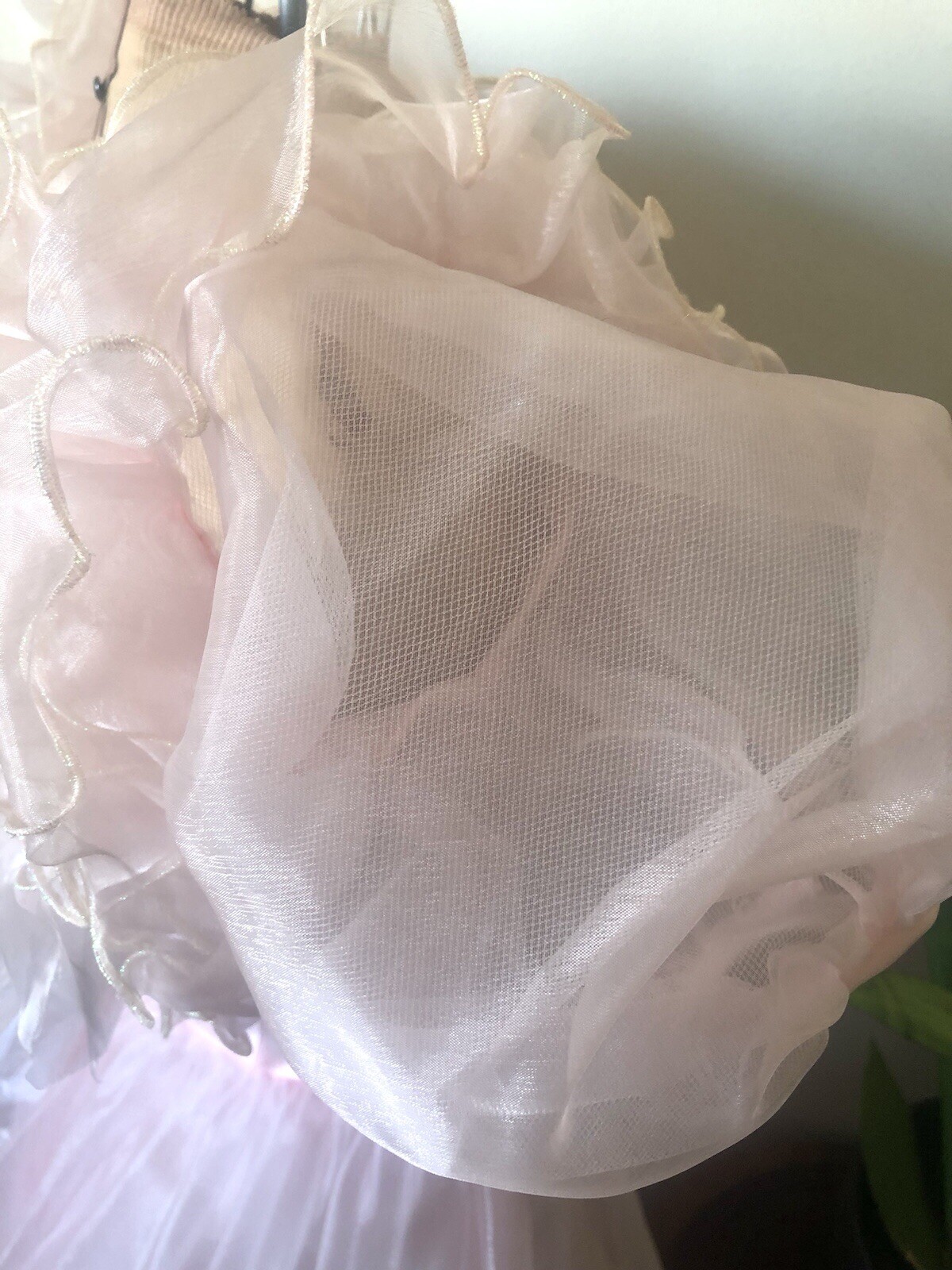 Vintage 80’s Cotton Candy Pink Organza Dress, XS