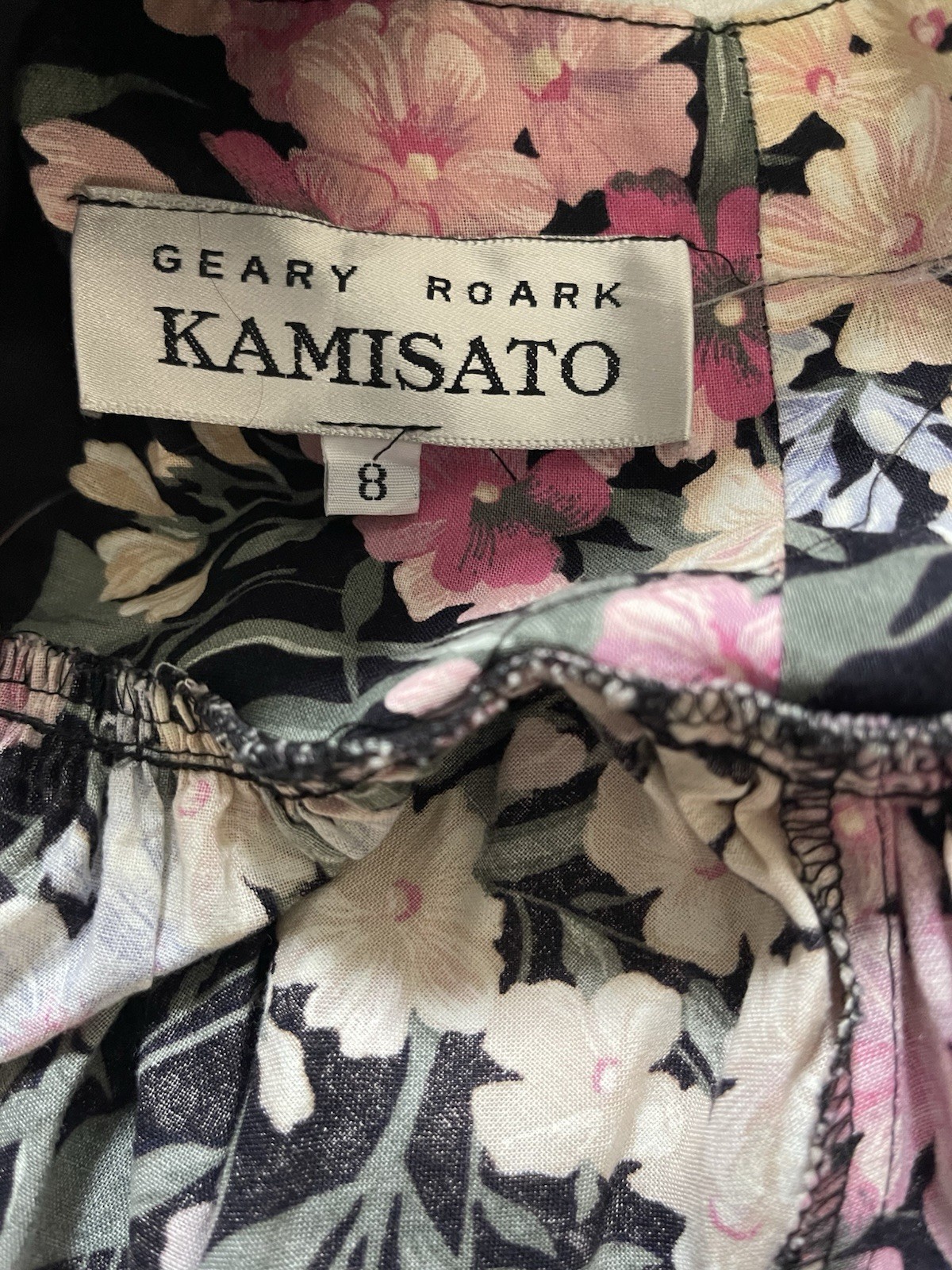 Geary Roark Kamisato Vintage 80’s Dress Size AU8 US4 Floral Mini Cotton Pockets