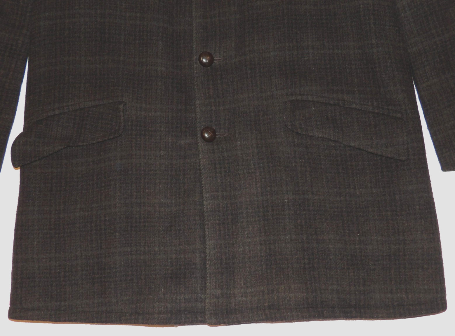VINTAGE 1950s PENNEY’S PLAID WOOL WINTER COAT! PILE LININING! 4-BUTTON FRONT! 42