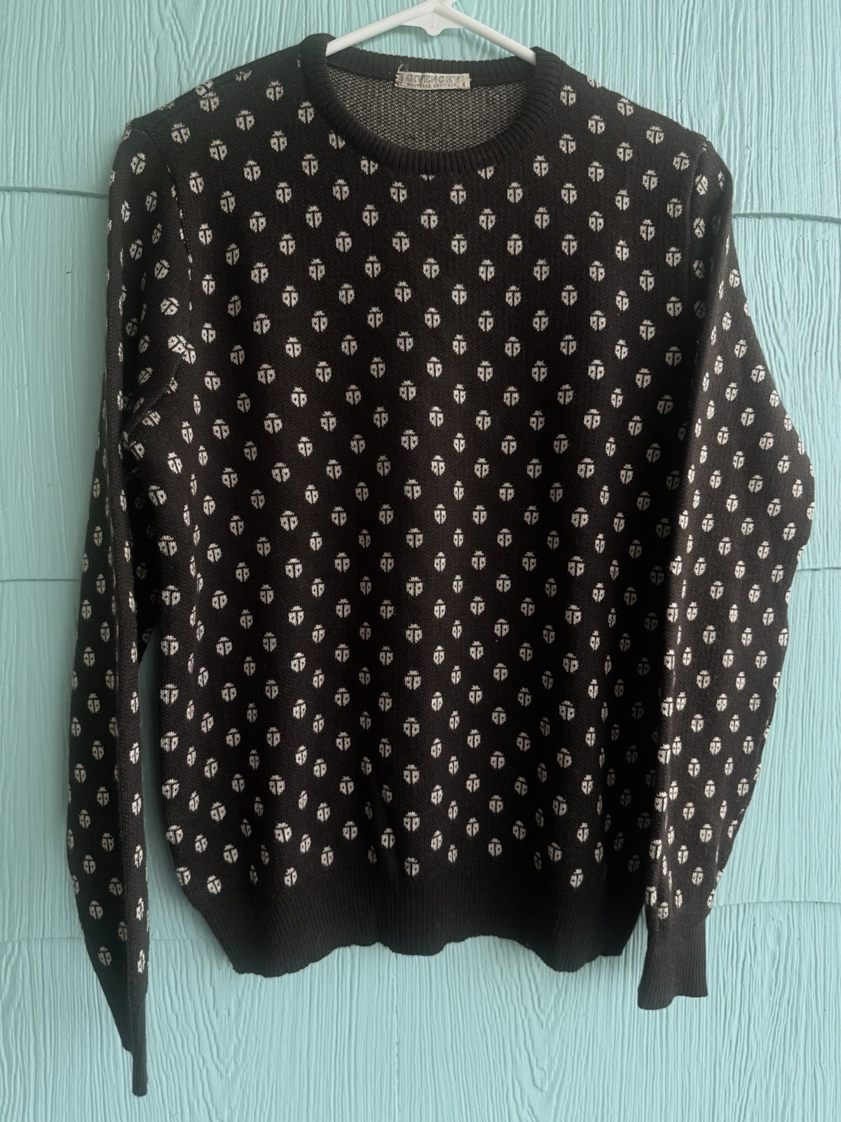 Vtg 70s 80s Givenchy Nouvelle Boutique Ladybug Beetle Knit Sweater France Sz 4