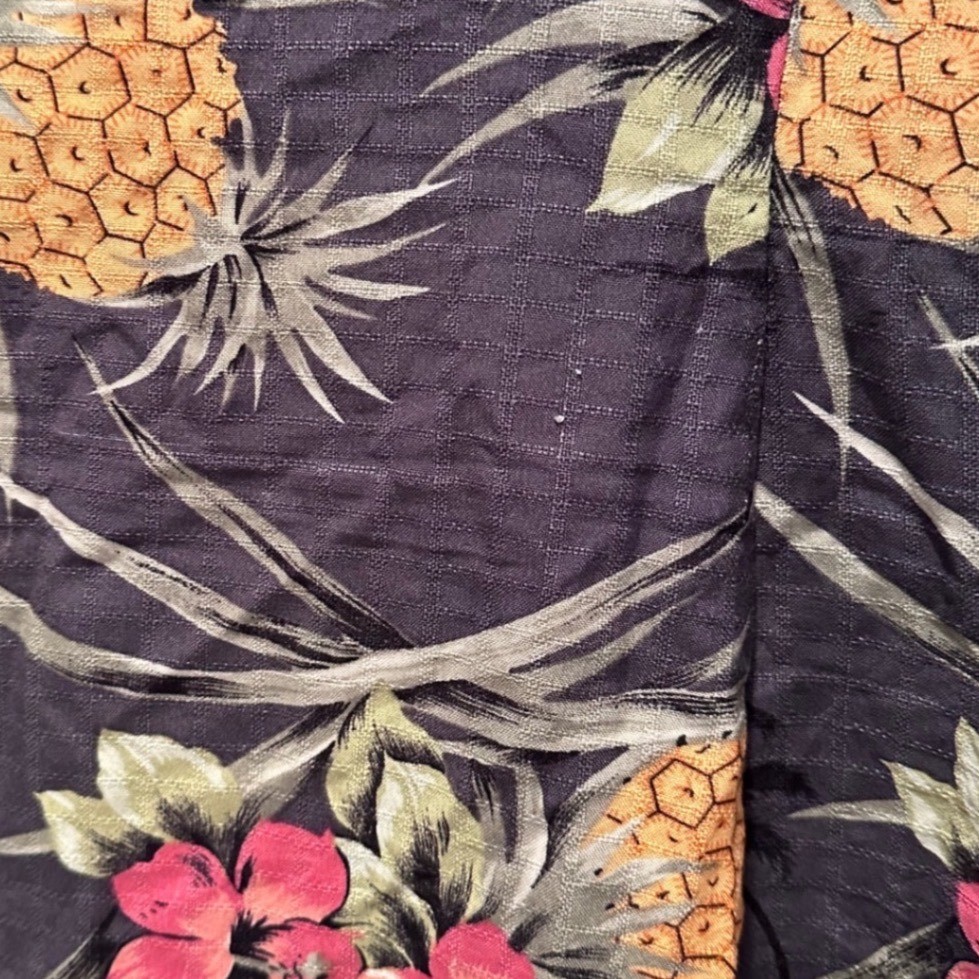 Tommy Bahama 100% Silk Tropical Pineapple Mini Dress Y2K Resort Size 6