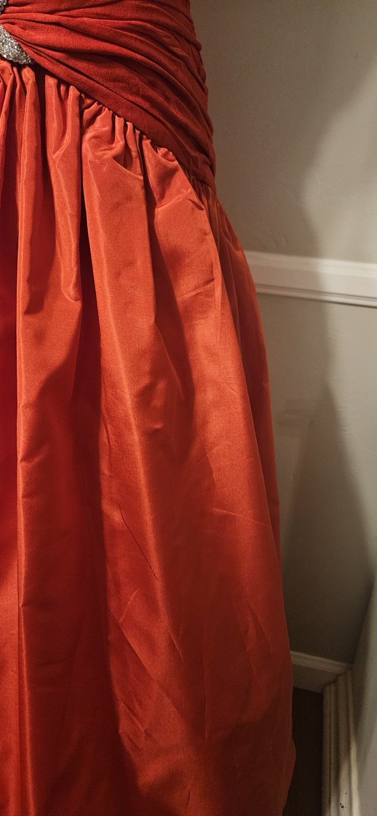 Vintage Red Kevan Hall Couture Strapless Gown Mkd Sz 8