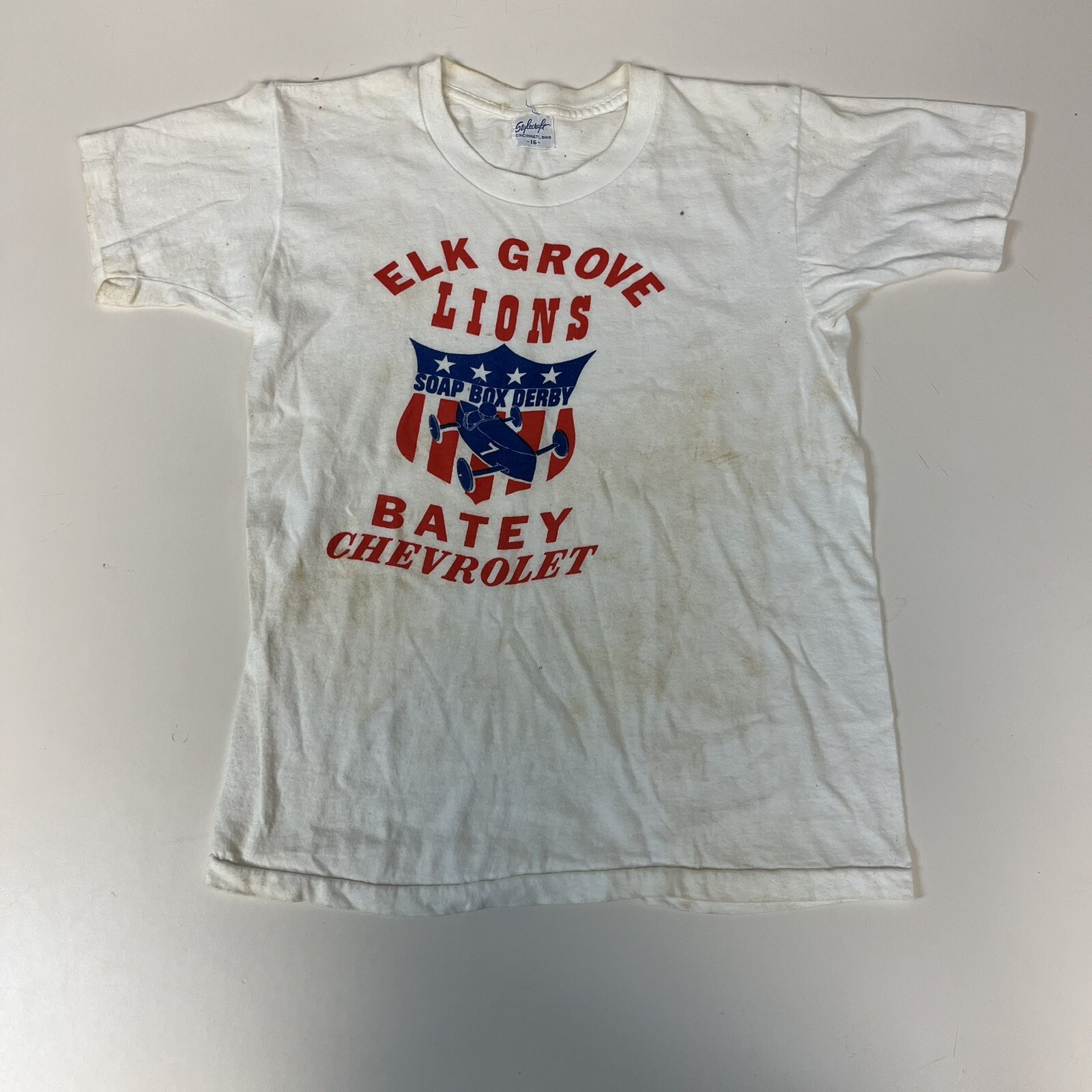 Vintage 50s Soap box Derby t shirt Elk Grove California Vtg Tee Batey Chevrolet