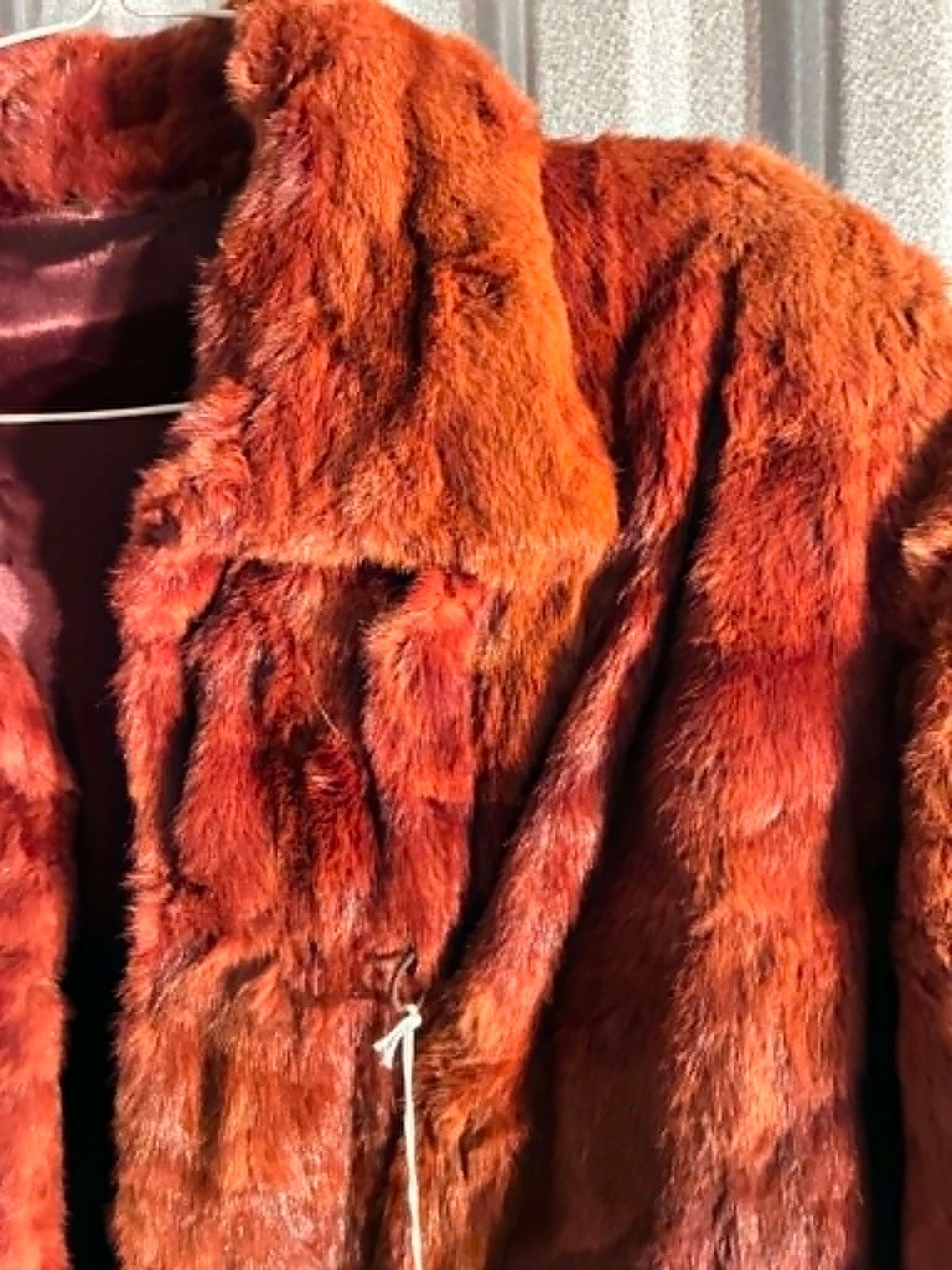 Vintage Cinnamon Brown Genuine Mink Fur Stroller Swinger Long Coat Size L/XL