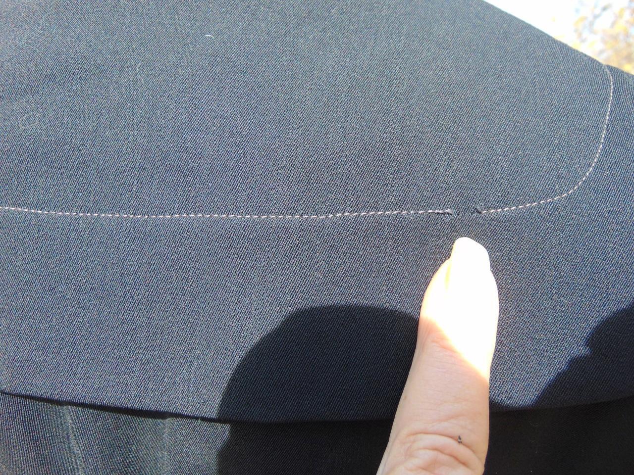VTG 40s Forstmann Black Gabardine Belted Back Fitted Coat 34W