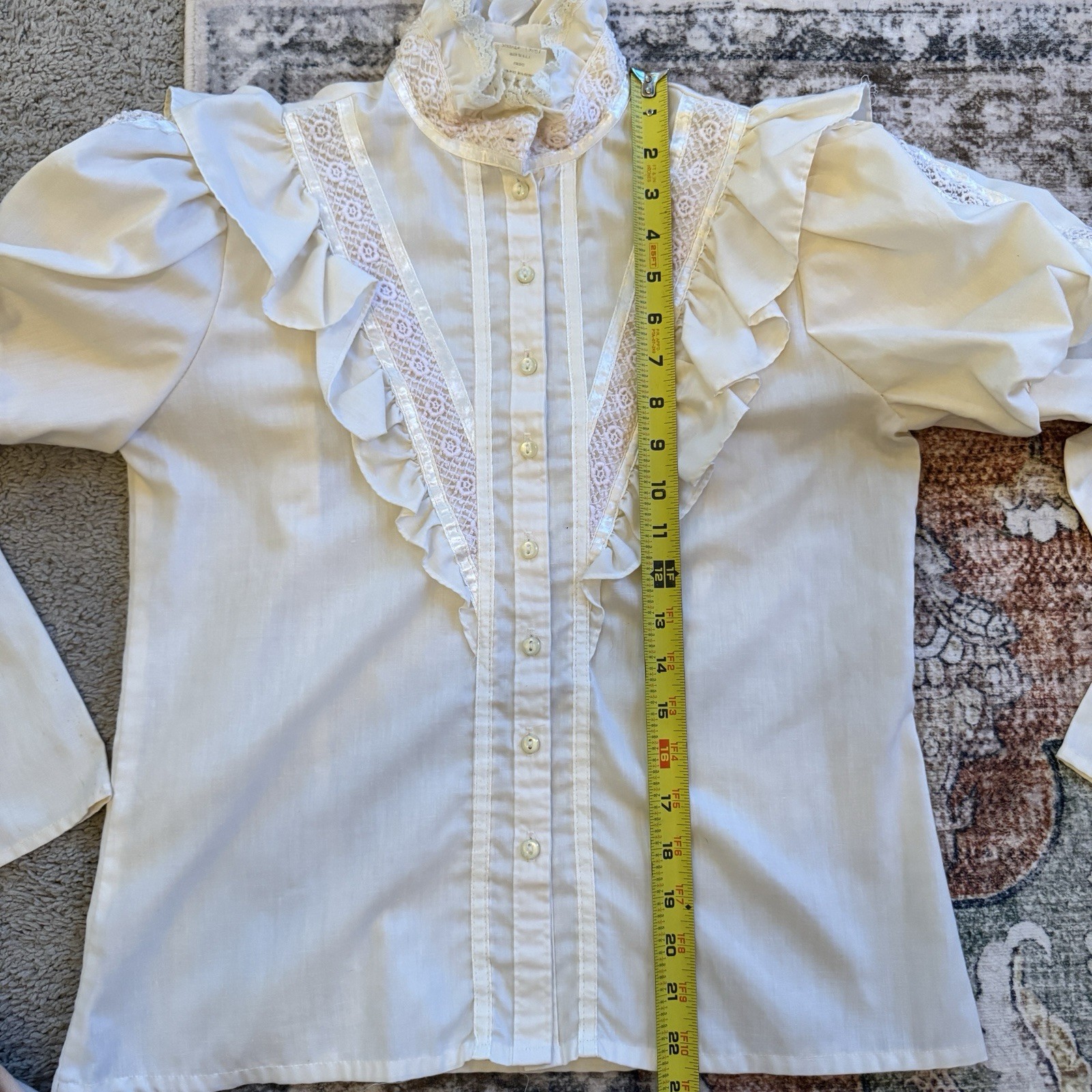 Vintage Jessica’s Gunnies Prairie Victorian Lace Ruffle Cottagecore Blouse 9