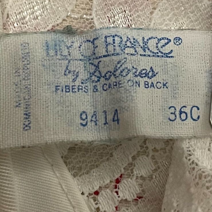 Vintage Lily of France by Dolores Lace Boned Strapless Bra Size 36C