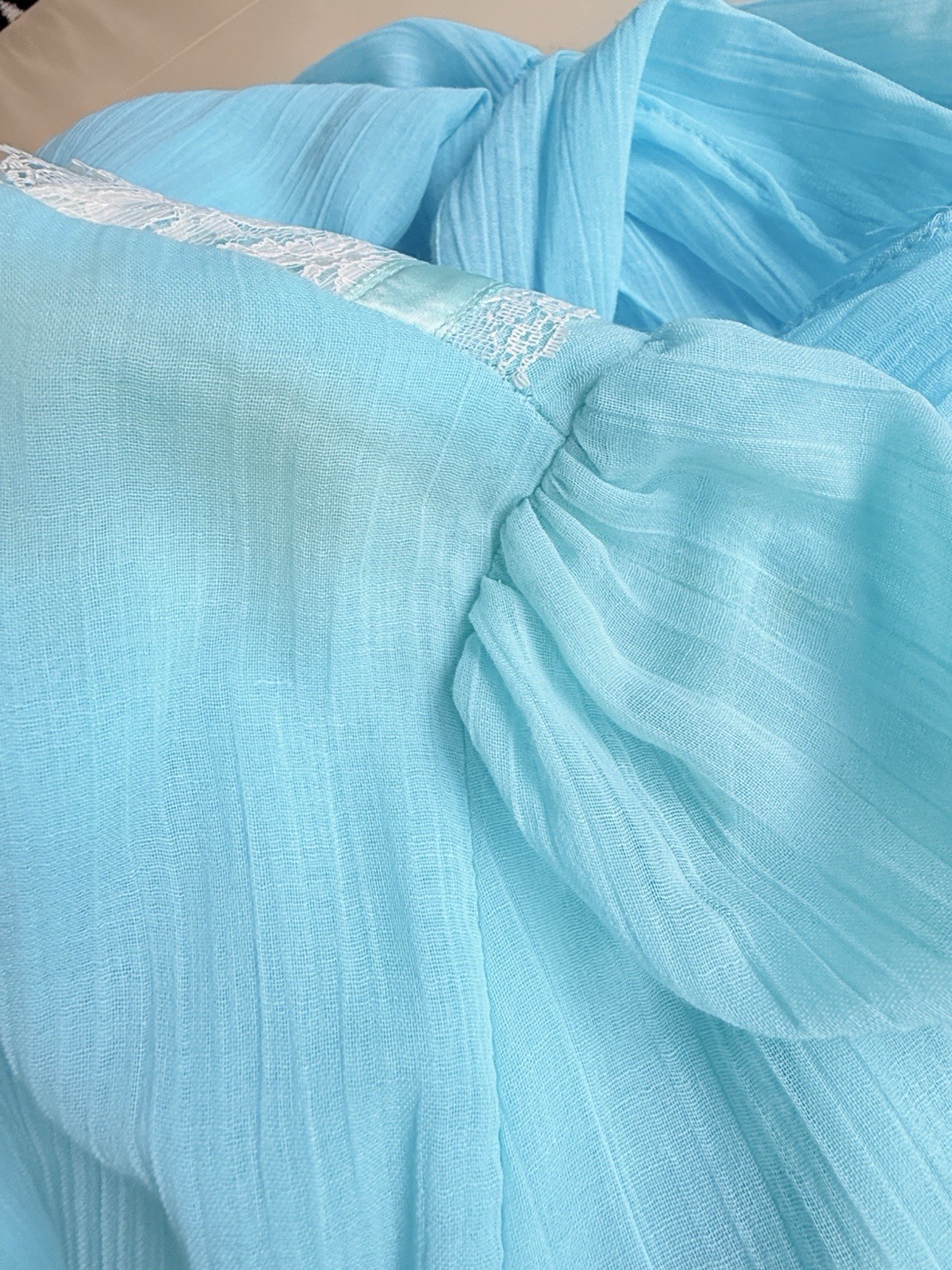Vintage 1970s Robin’s Egg Blue Prairie Maxi Dress Small Cottagecore Gunne Style