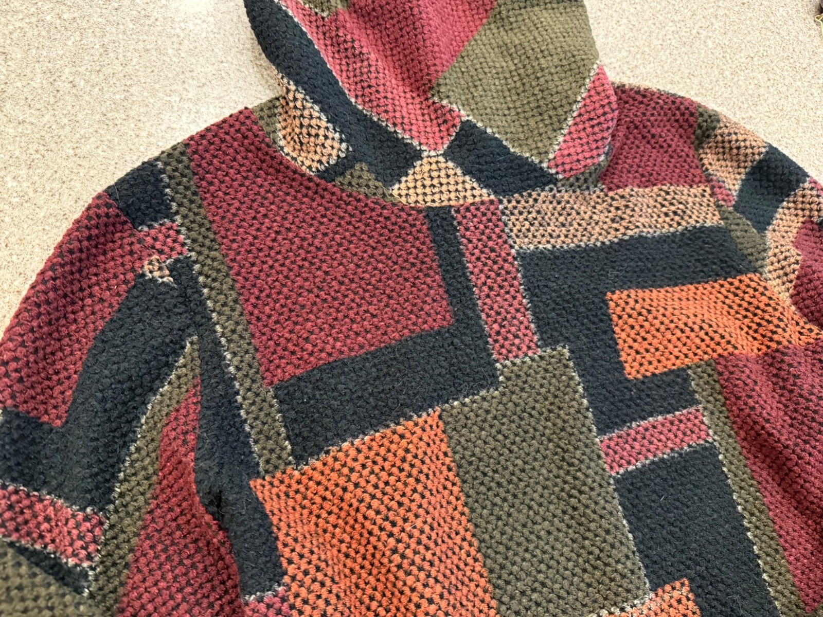 Vtg GRAFF USA Textured Geometric Turtleneck Knit Top Sweater Sz M ’70s-’80s