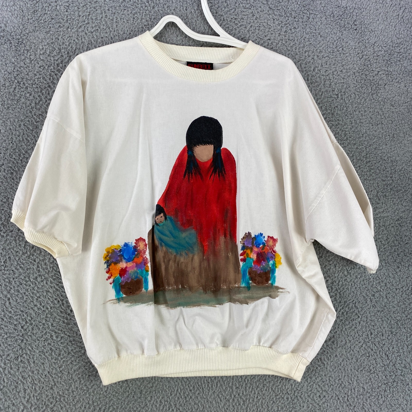 Vintage 80’s Sunbelt Sweatshirt Women’s 1 Size Handpainted Native American Scene