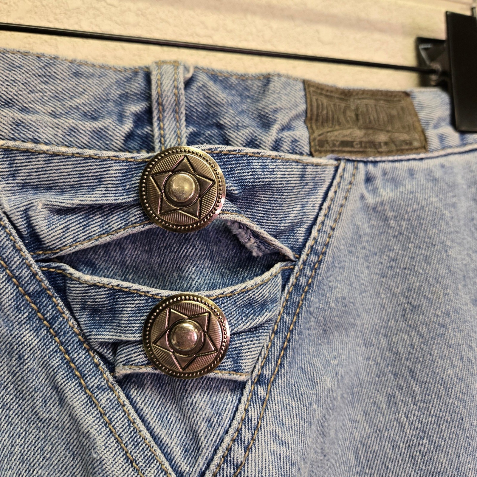 RoughRider Vintage Western Bareback Jeans 34 Long V-Yoke Straight Leg Mom Jean