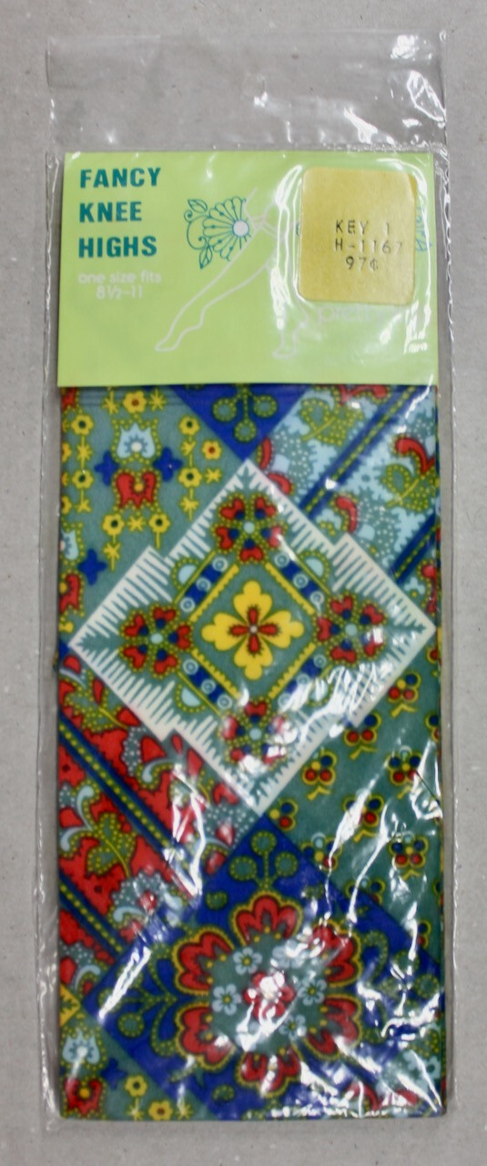 Vintage 1970s Fancy Knee Highs Pretty Legs Mills Size 8 1/2-11 NOS With Tags #5