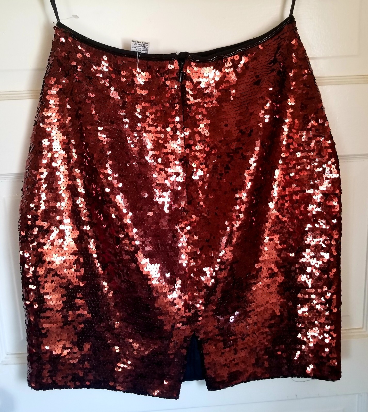 NWOT Vintage Eleanor P. Brenner Bronze Sequin Pencil Mini Skirt Sz P (XS fit)