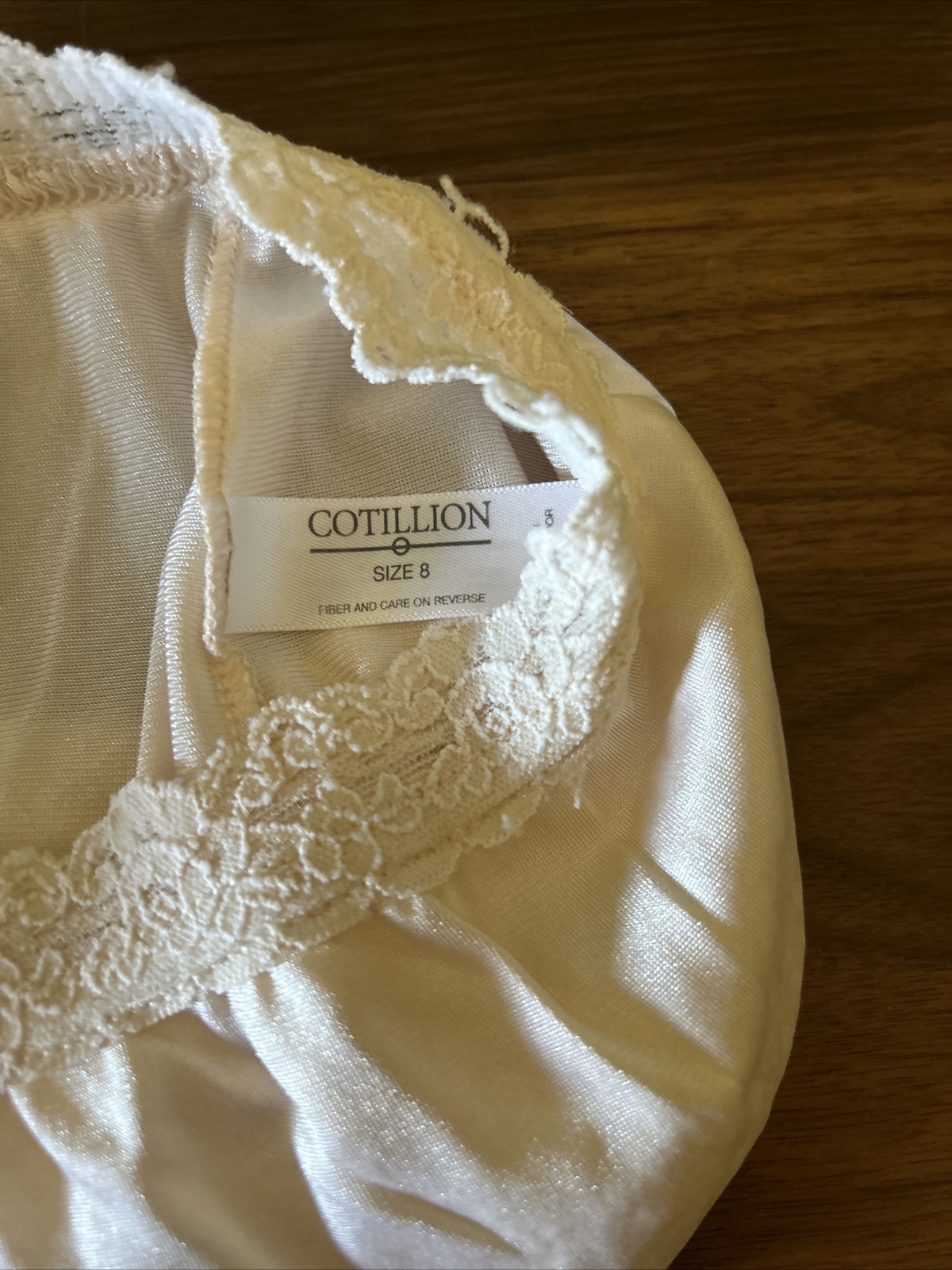 Vintage Cotillion Nylon Brief Panty 8 Beige Double Side Cotton Gusset Sissy