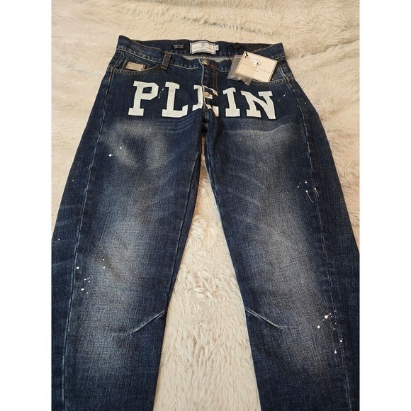 NWT Philipp Plein Junior „Bel Air” Paint Splatter Jeans Size 14 Authentic