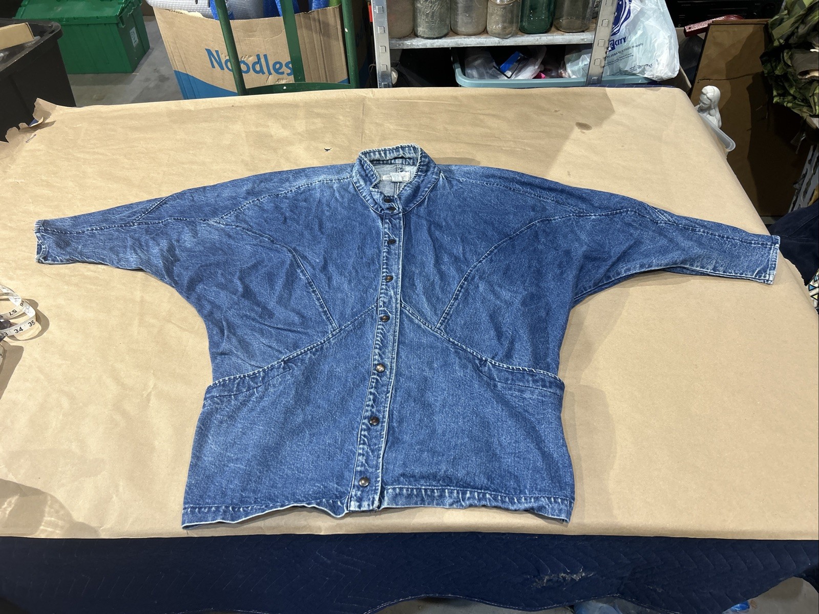Vintage 1980’s Retro Learsi Denim Oversized Blue Jean Jacket Women’s Size 18 1/2