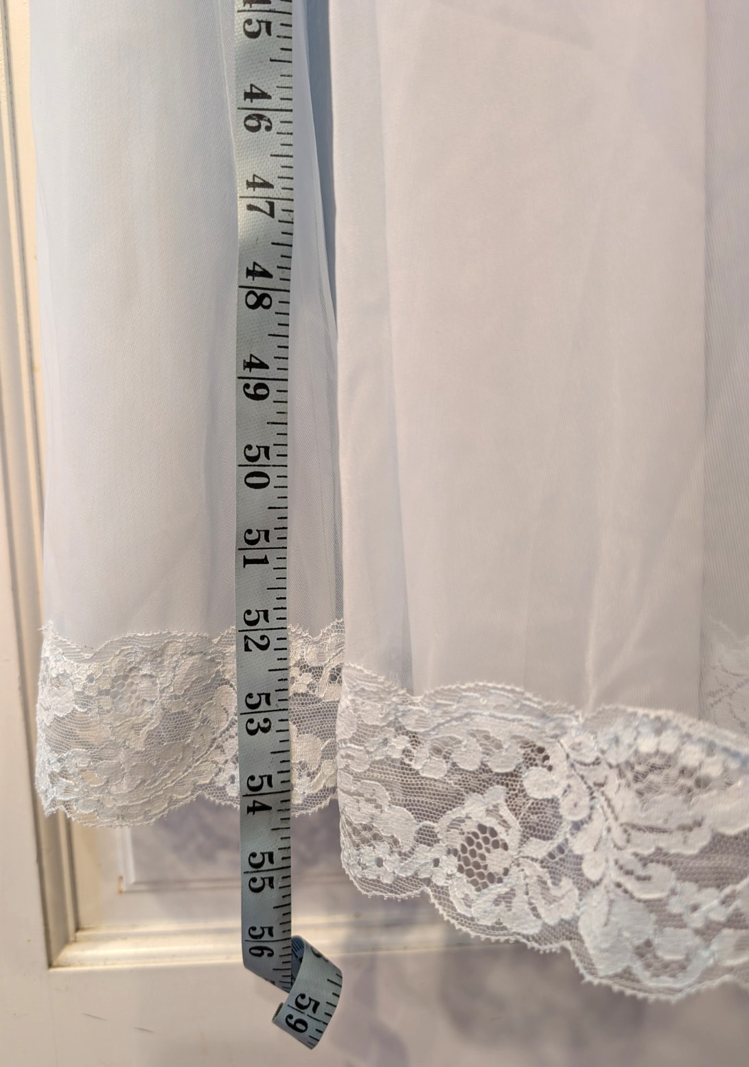 Vintage Shadowline Peignoir Nightgown Robe Set Women’s Lt Blue Chiffon Long