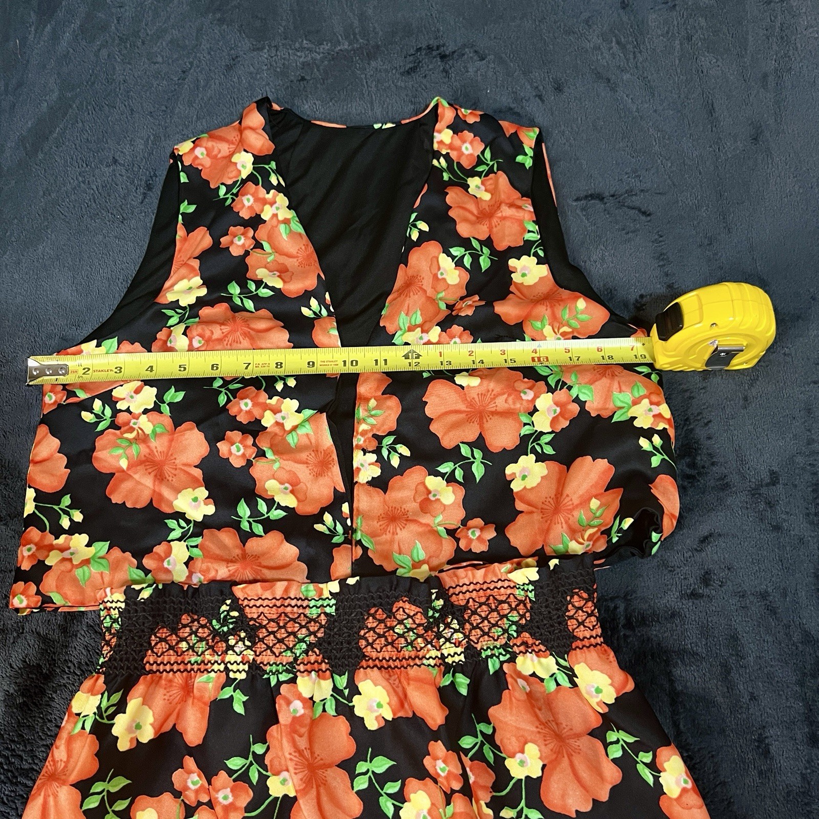Vtg Wms 2Pc Floral Coral Vest Mini Skirt Retro Preppy Mod Boho Casual Set M/L