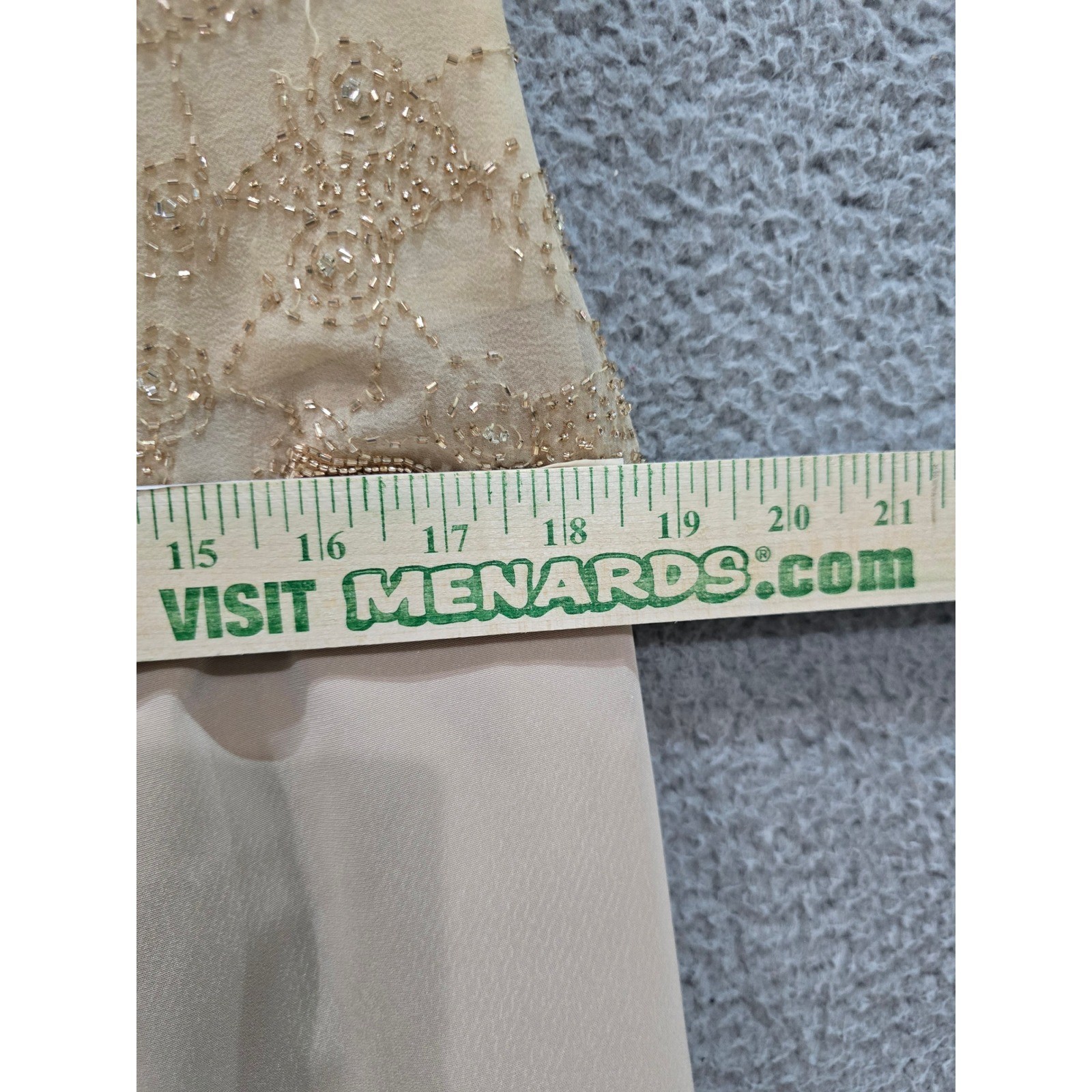 Vintage LaBelle Fashions Dress 14 Beaded Maxi Jacket Set Beige Mother Bride Gown