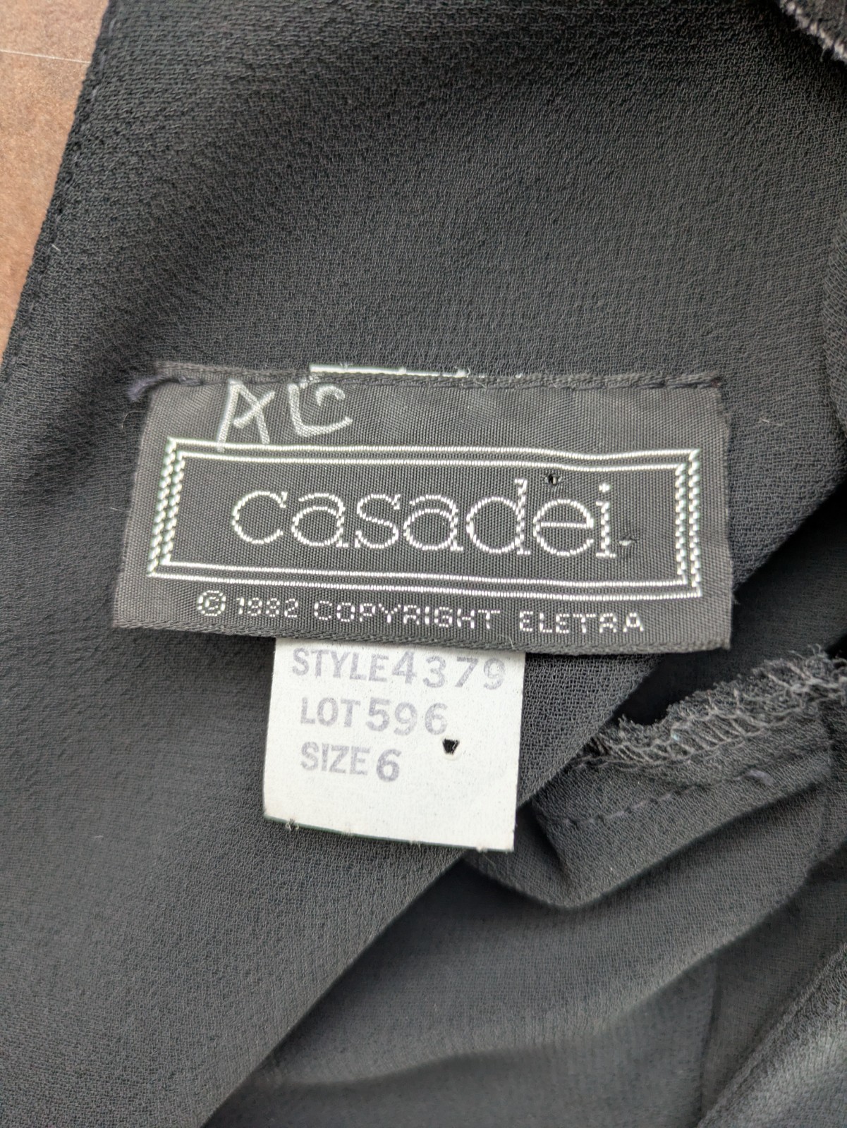 Vintage 80s Casadei Dress Black Hi Lo Hem Ruched Beaded Shoulders Sz 6