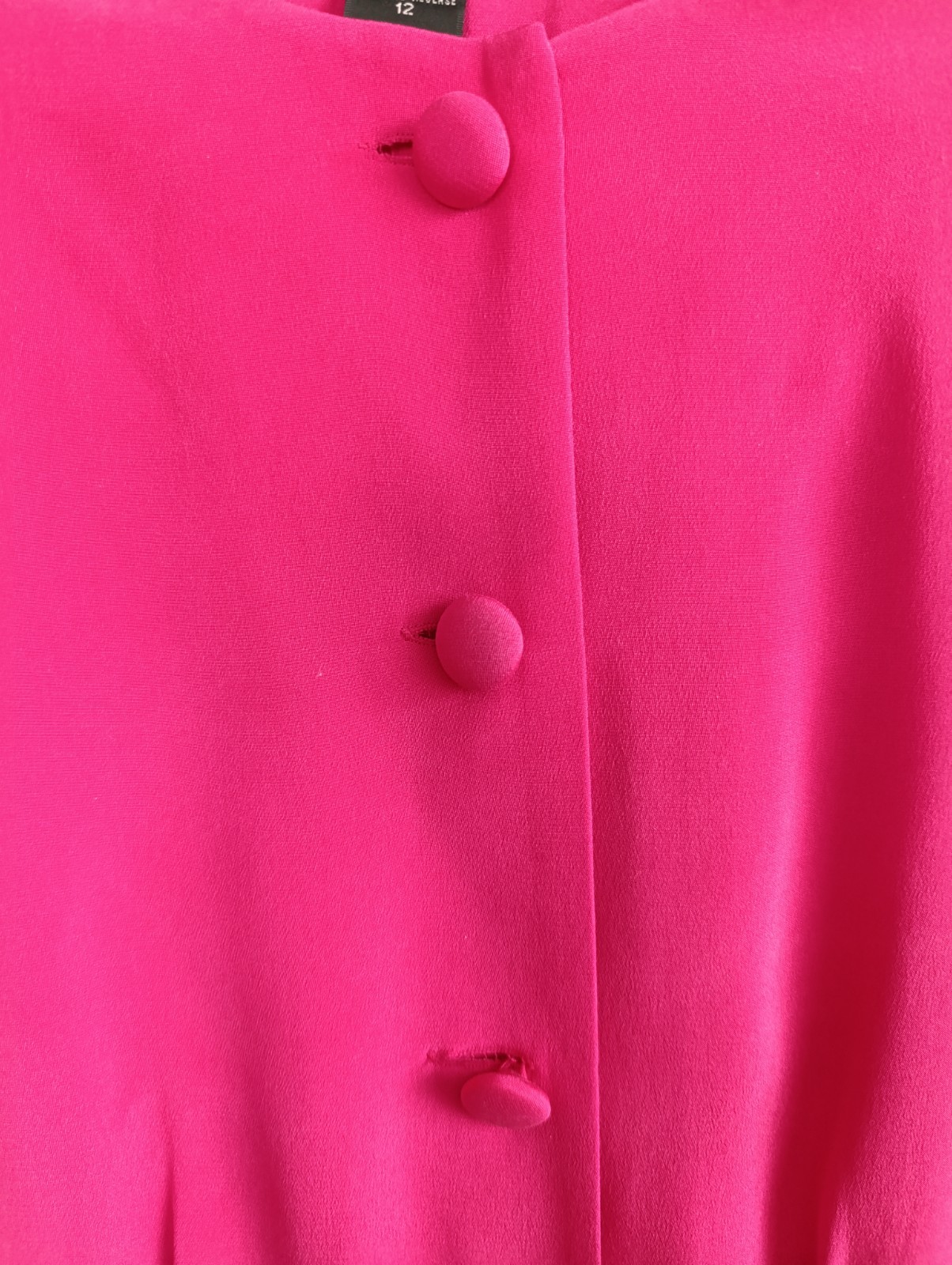Vintage Patrick Collection 100% Pure Silk Pink Dress Button Up Pockets Size 12