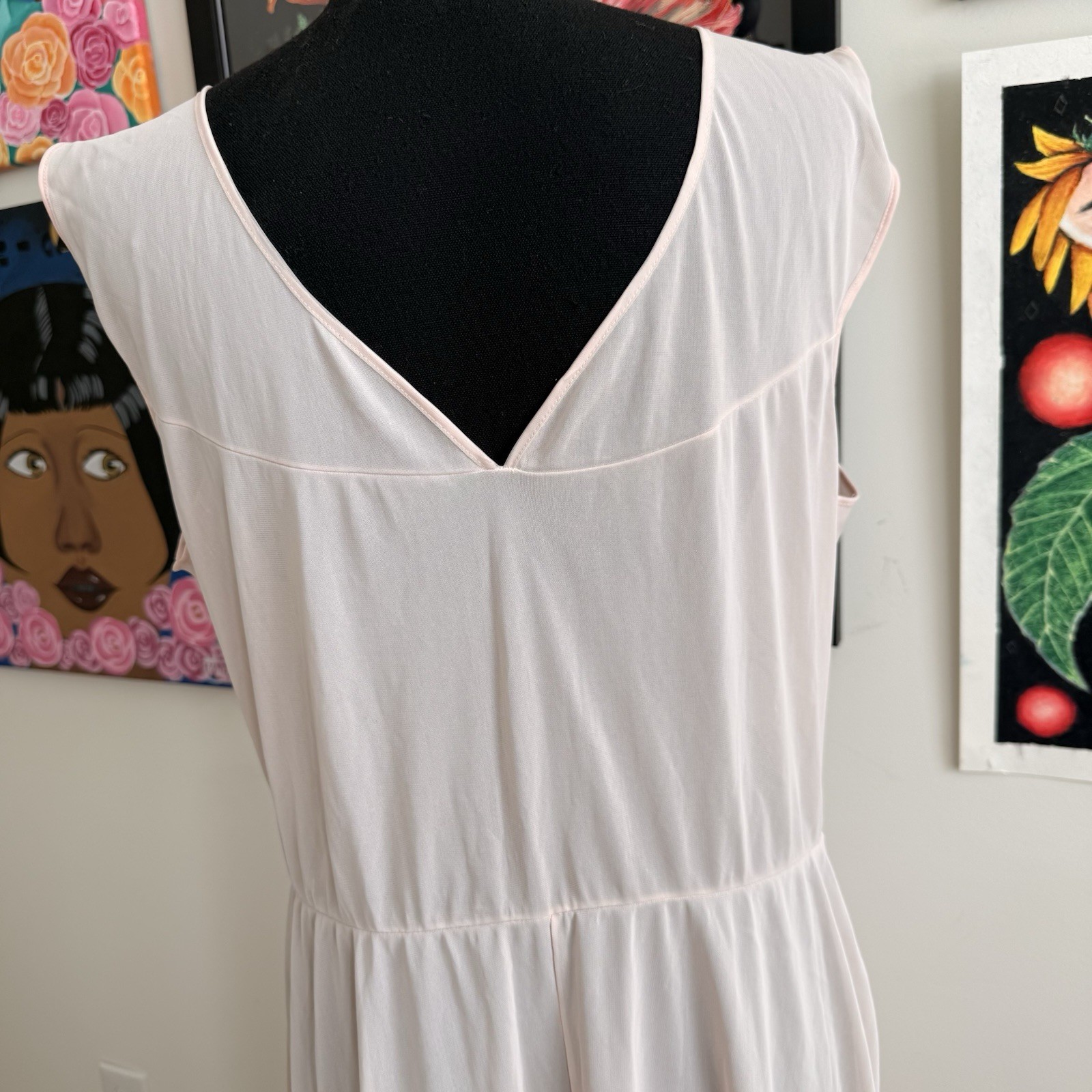 Luxite by Holeproof Nightgown L/XL Pink Embroidered Full Sweep 40s 50s Vintage