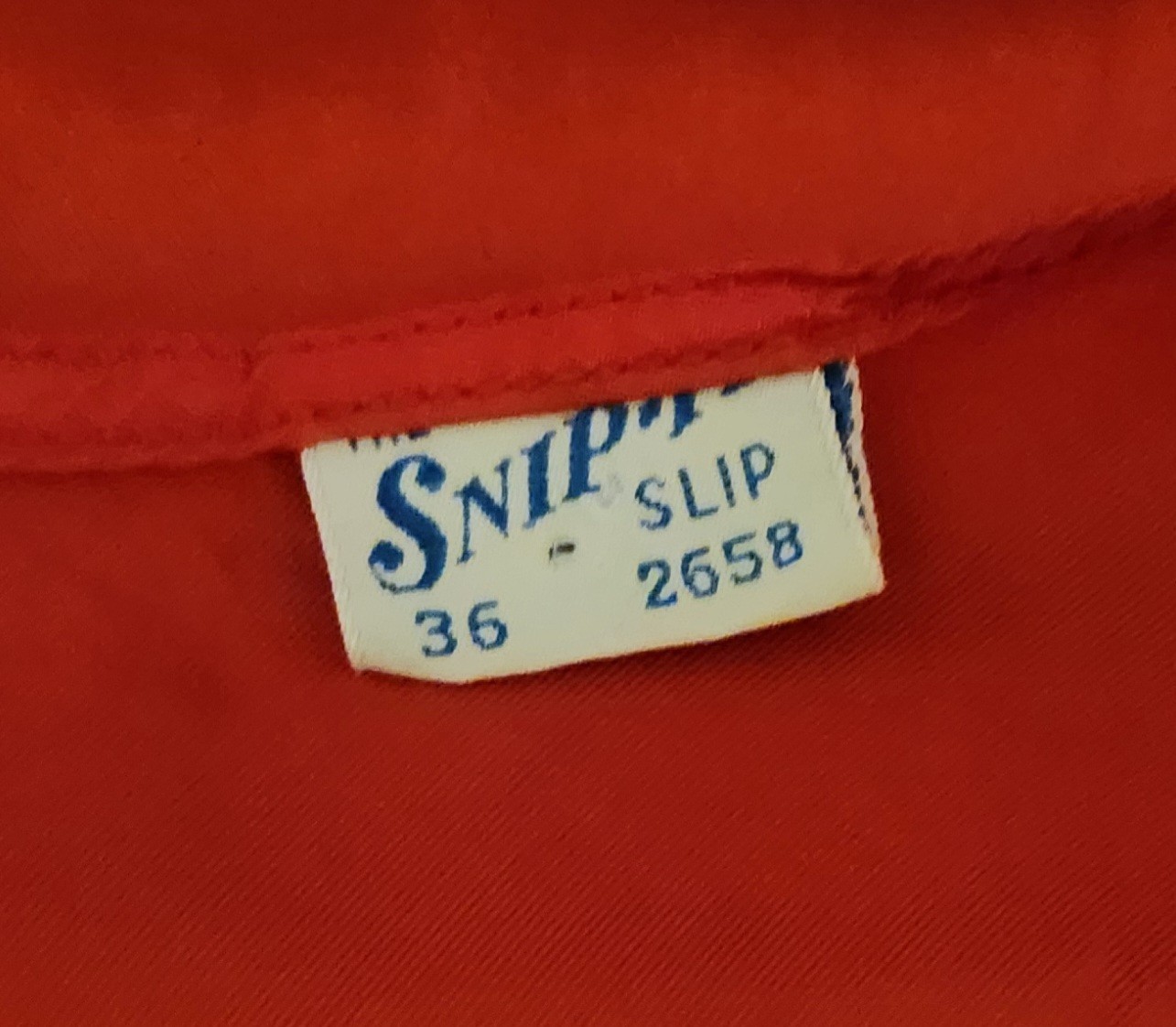 Snip-it Slip Vintage Red 1940’s Slip Dress Size 36