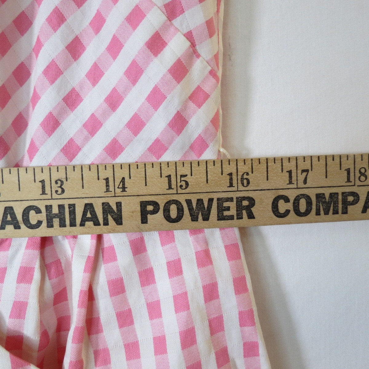 NO BELT VTG Betty Hartford Pink Gingham House Dress Rockabilly 50s A-Line READ
